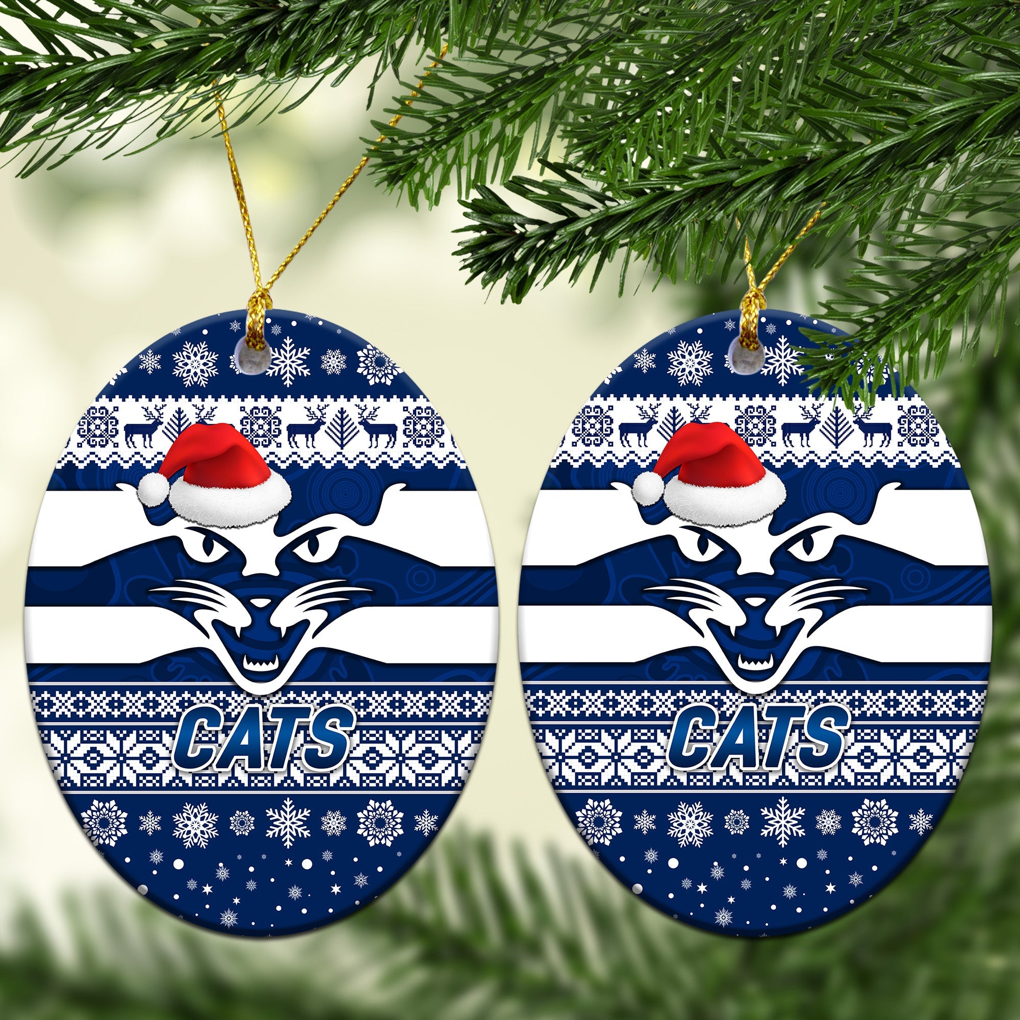 geelong-cats-christmas-ornament-simple-style