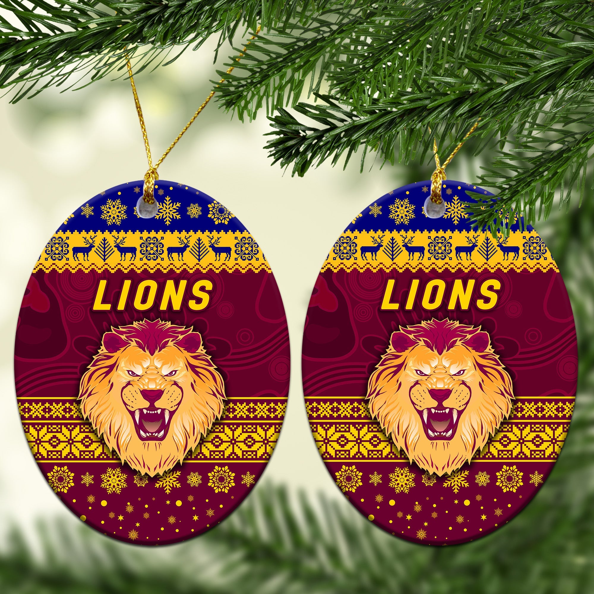 brisbane-lions-christmas-ornament-simple-style