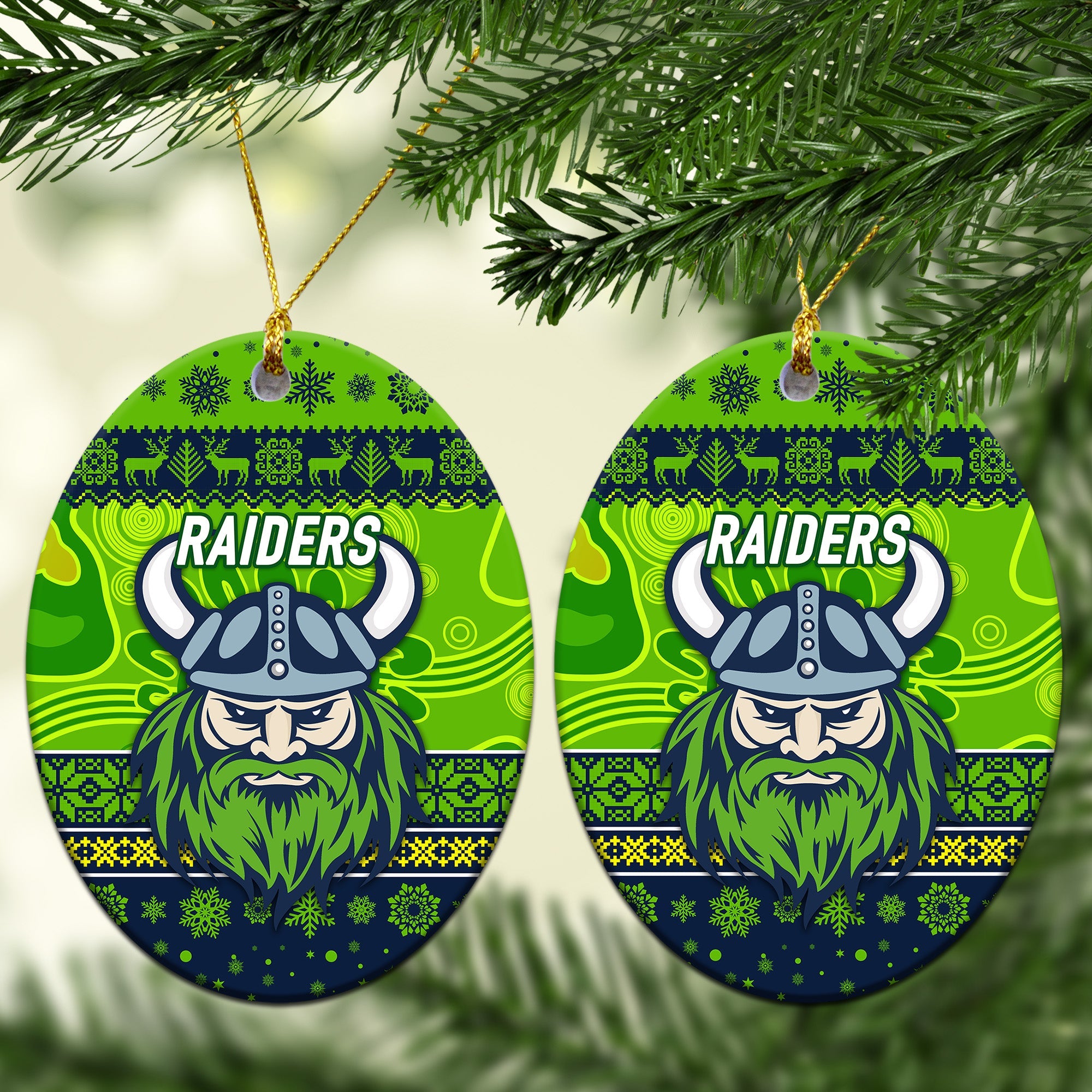 canberra-raiders-christmas-ornament-simple-style-navy-green