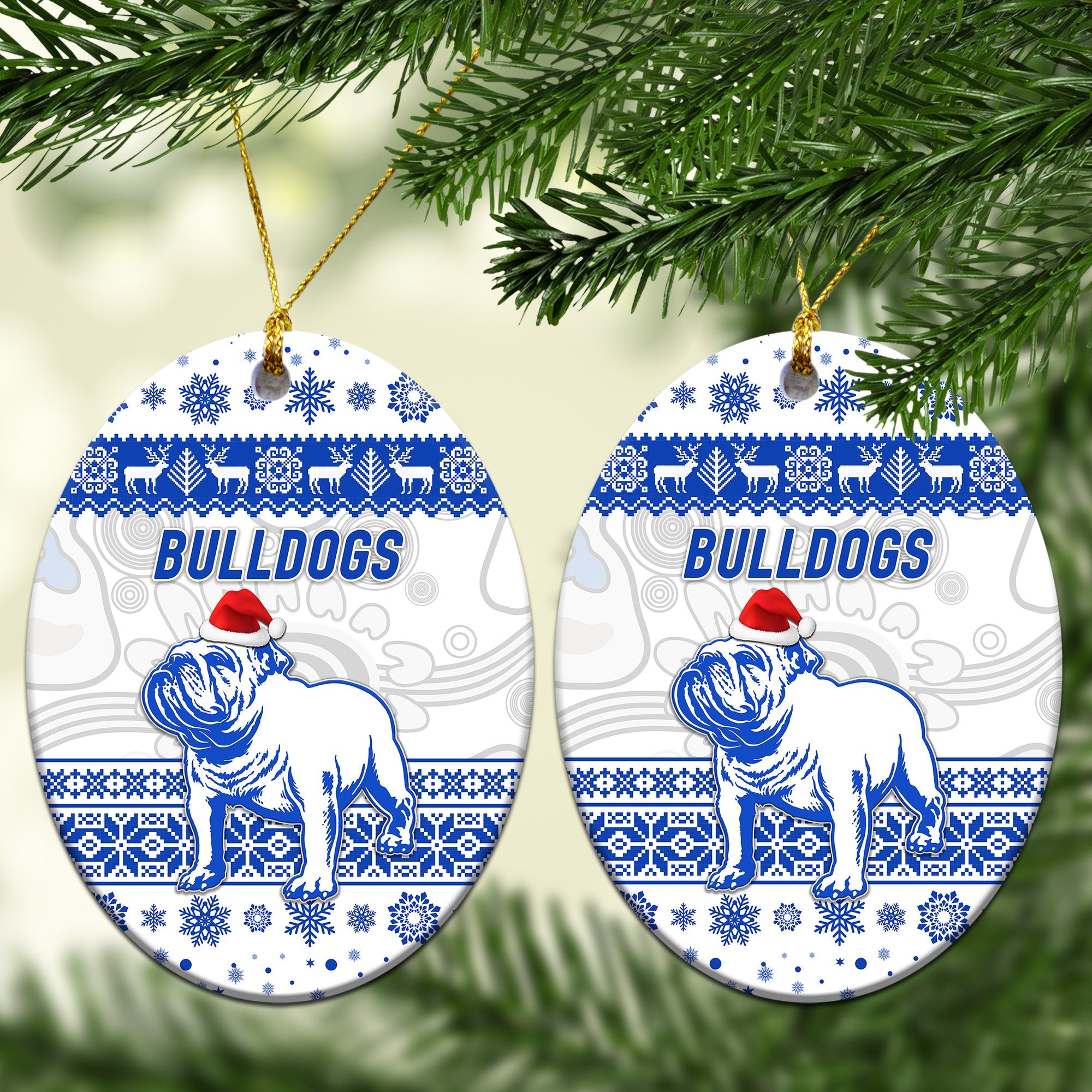 canterbury-bankstown-bulldogs-christmas-ornament-simple-style-white