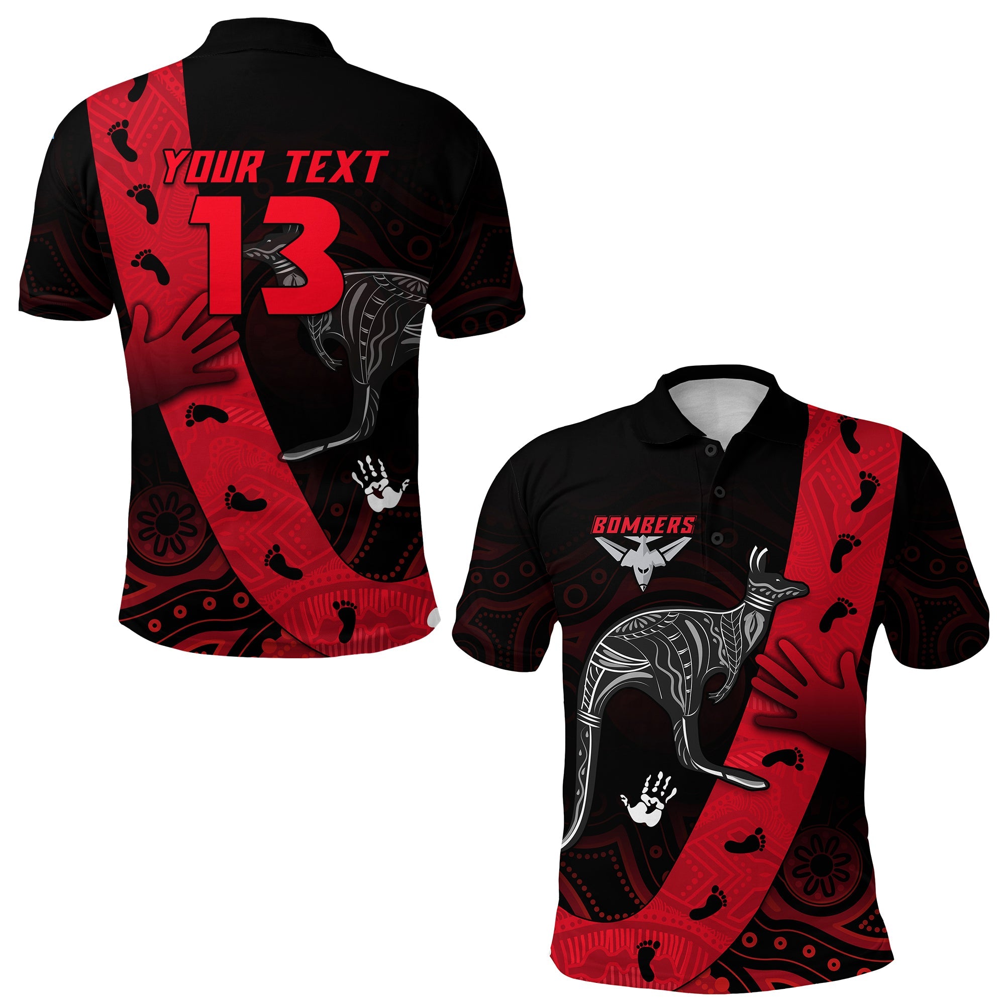 custom-personalised-bombers-indigenous-polo-shirt-custom-text-and-number
