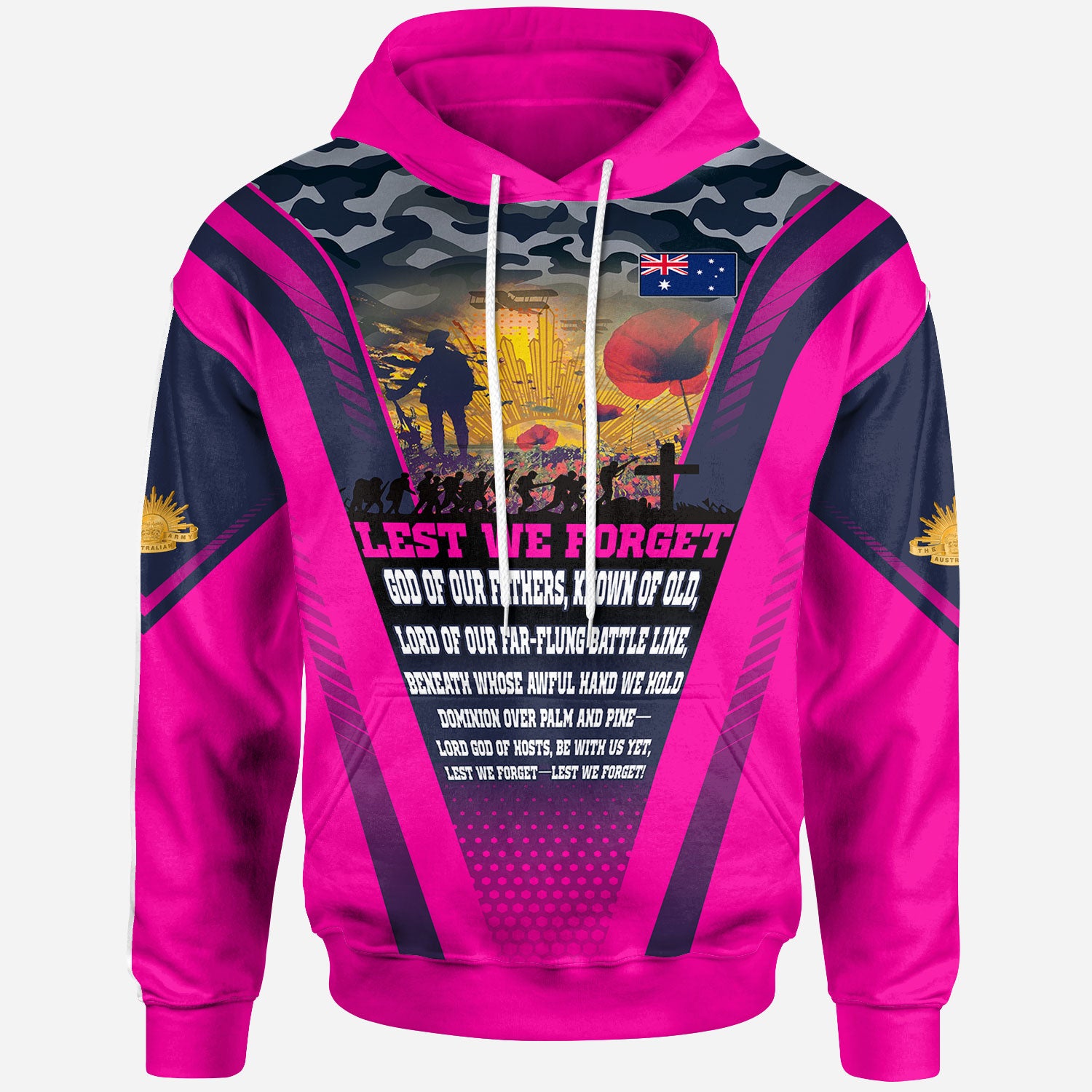 Australia Anzac Camo Hoodie - Custom Anzac Poem Lest We Forget Hoodie