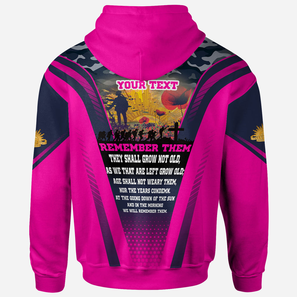 Australia Anzac Camo Hoodie - Custom Anzac Poem Lest We Forget Hoodie