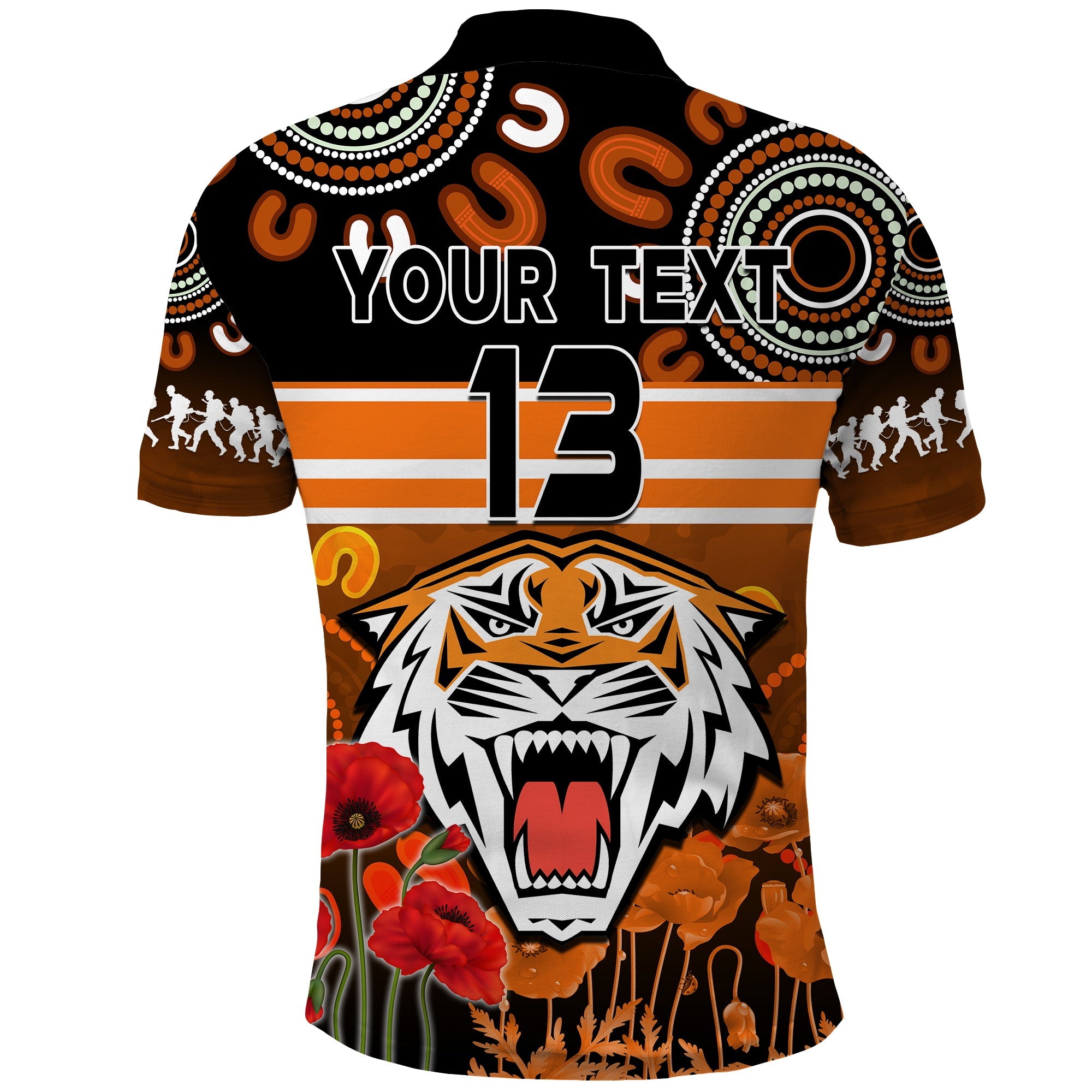 custom-text-and-number-wests-tigers-anzac-2022-polo-shirt-aboriginal-lest-we-forget