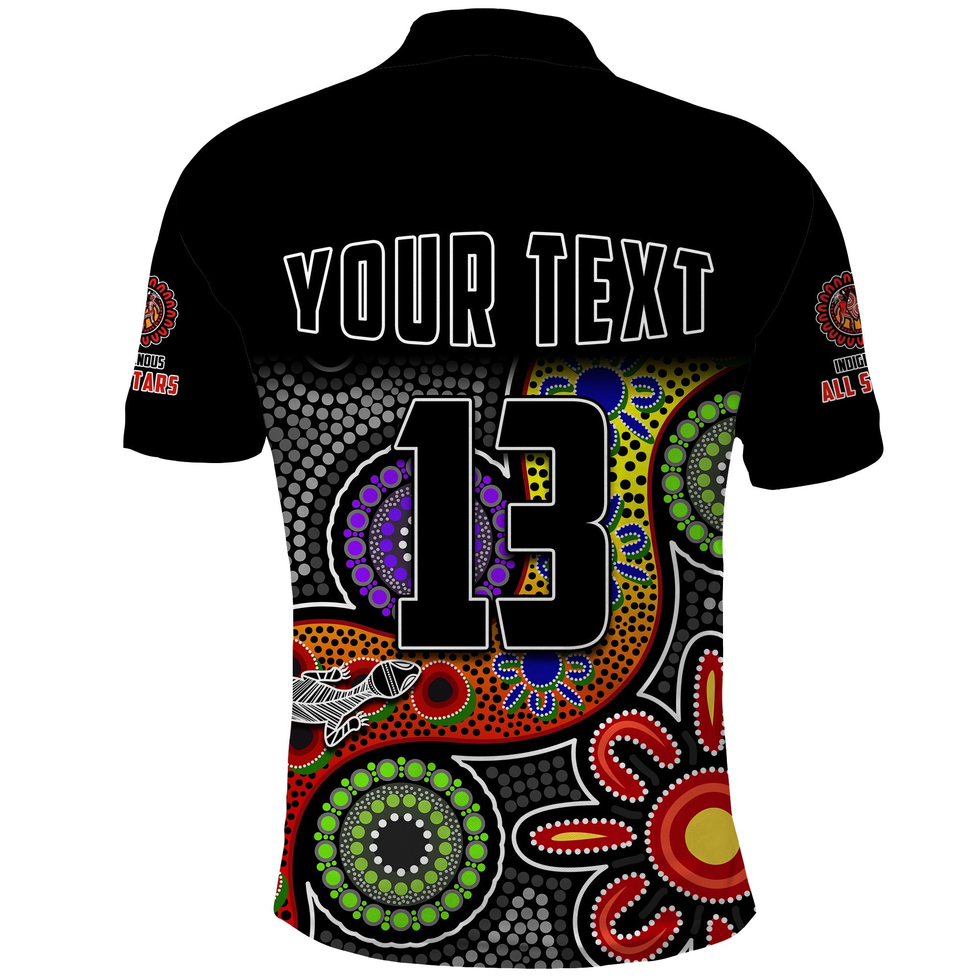 custom-text-and-number-all-stars-christmas-polo-shirt-indigenous-dreamtime