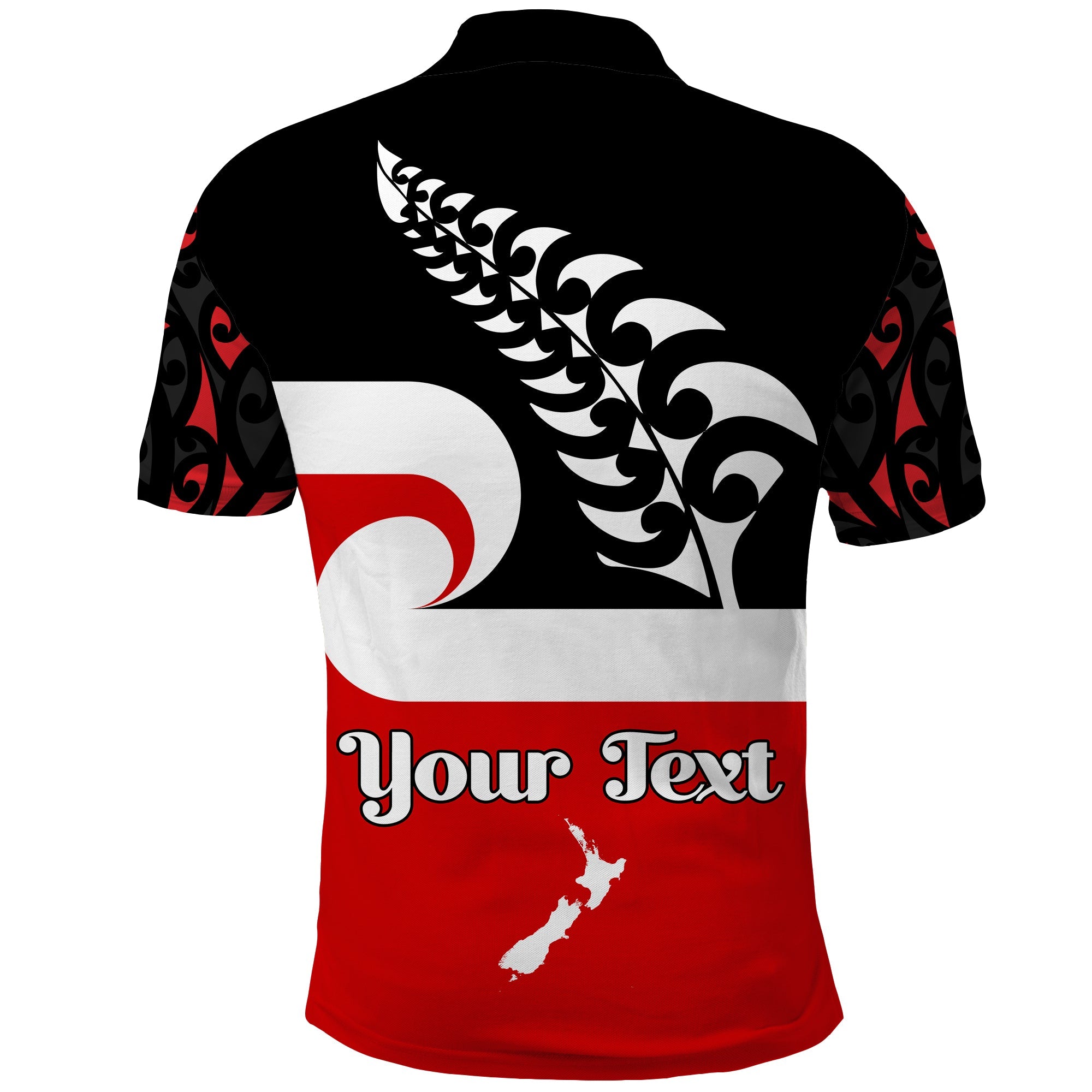 custom-personalised-waitangi-day-polo-shirt-maori-fern-and-tino-rangatiratanga-flag