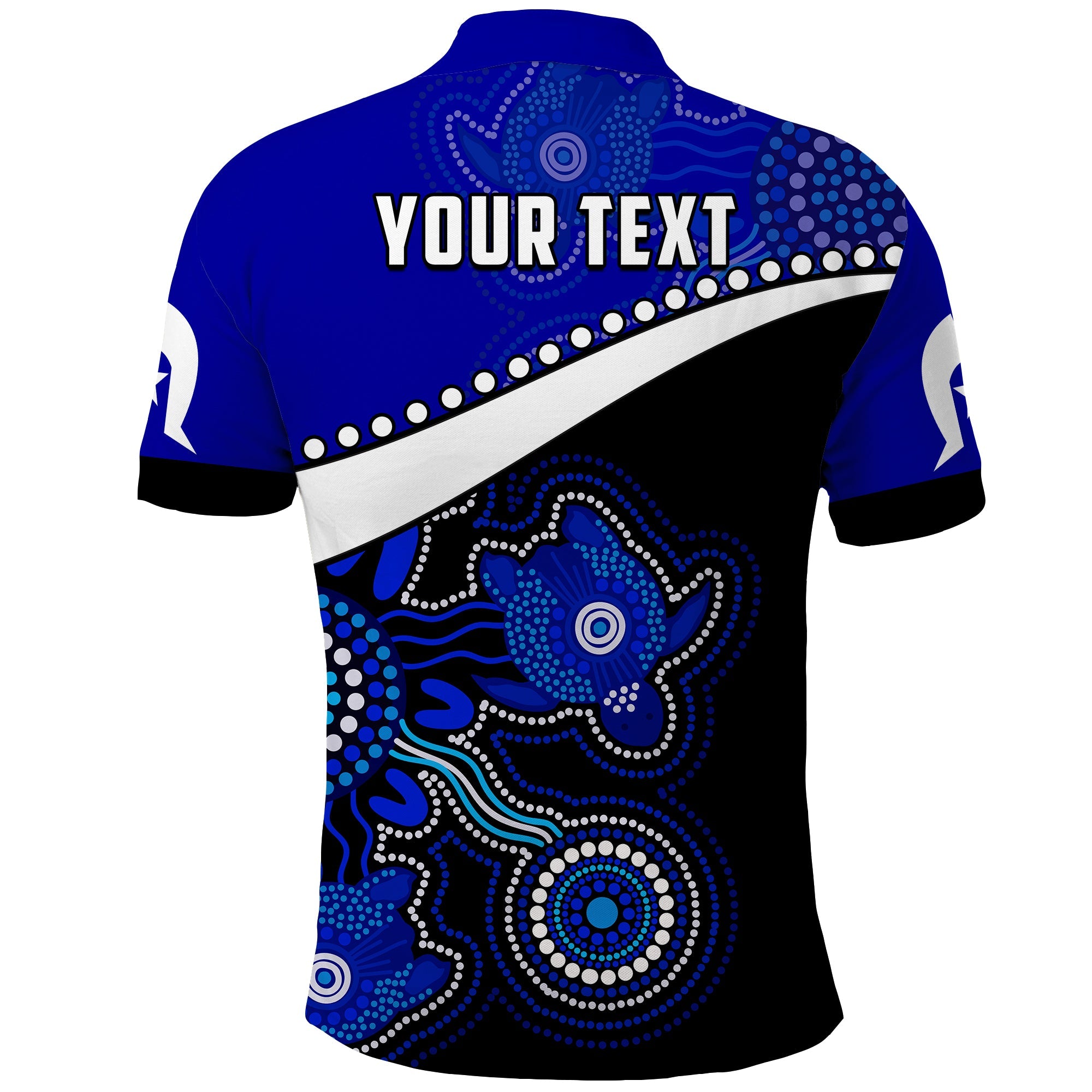 custom-personalised-naidoc-week-2022-polo-shirt-torres-strait-islander-version-blue-aboriginal-turtles