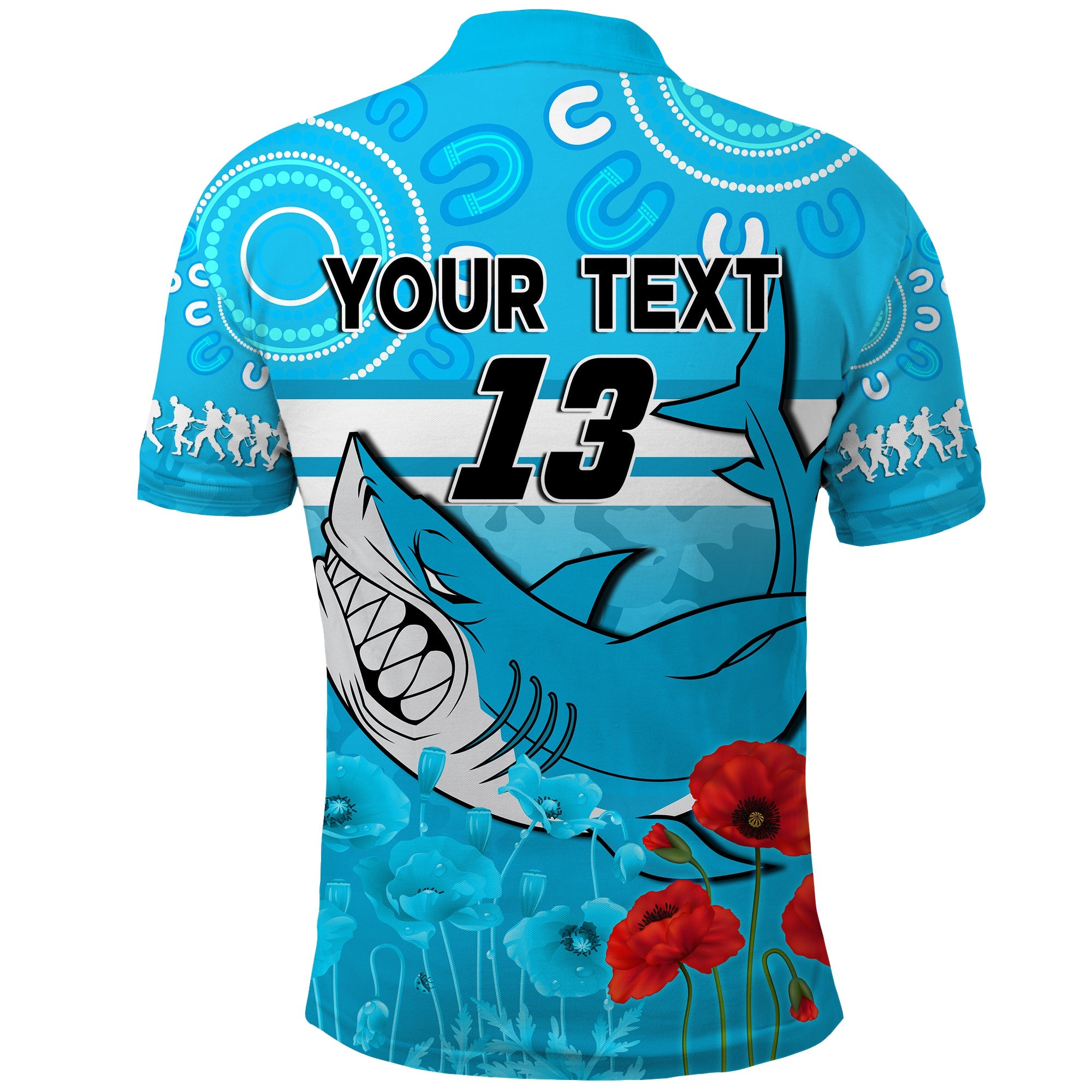 custom-text-and-number-sharks-anzac-2022-polo-shirt-cronulla-sutherland-lest-we-forget