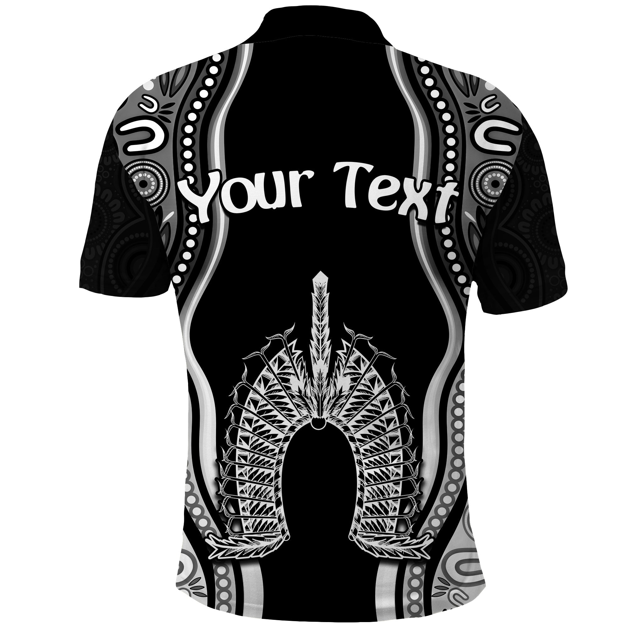 custom-personalised-torres-strait-islands-polo-shirt-the-dhari-mix-aboriginal-turtle-version-black