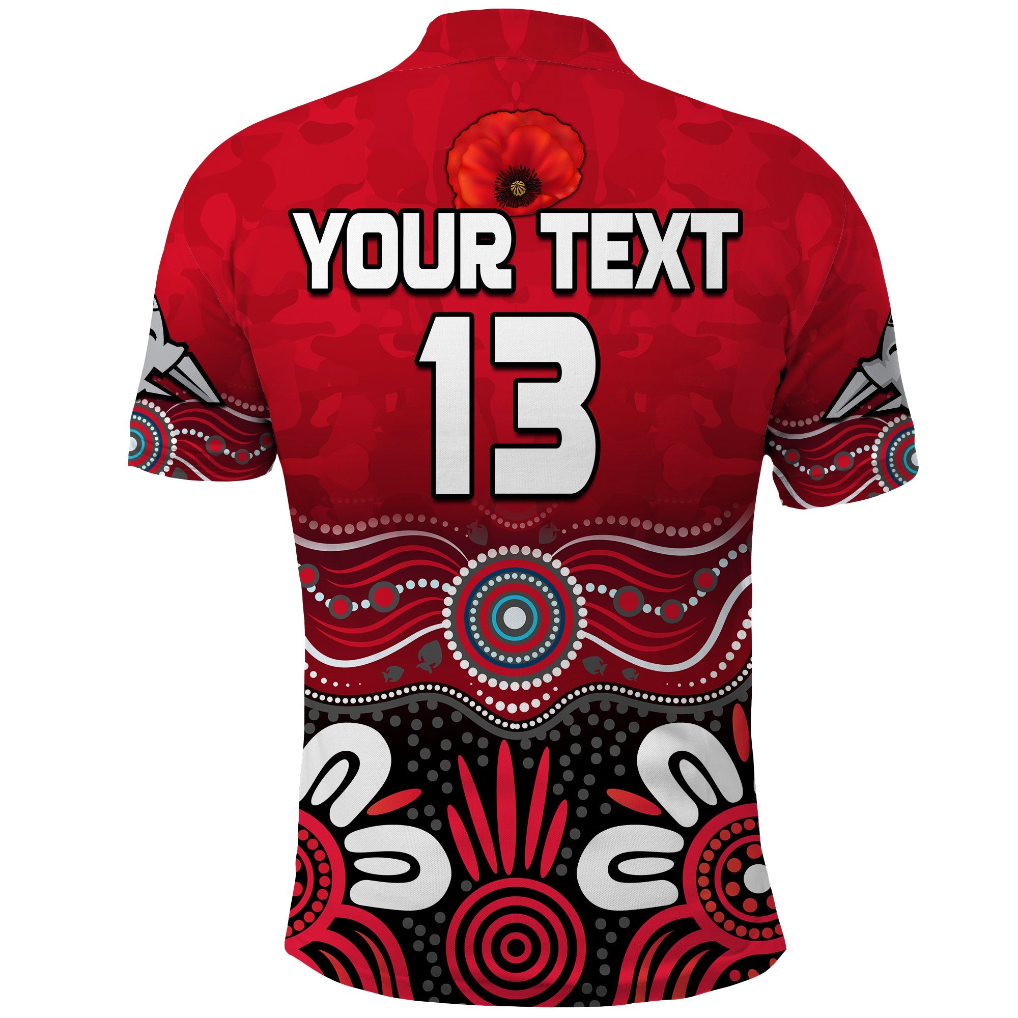custom-text-and-number-bombers-anzac-2022-polo-shirt-essendon-football-aboriginal-remember-them