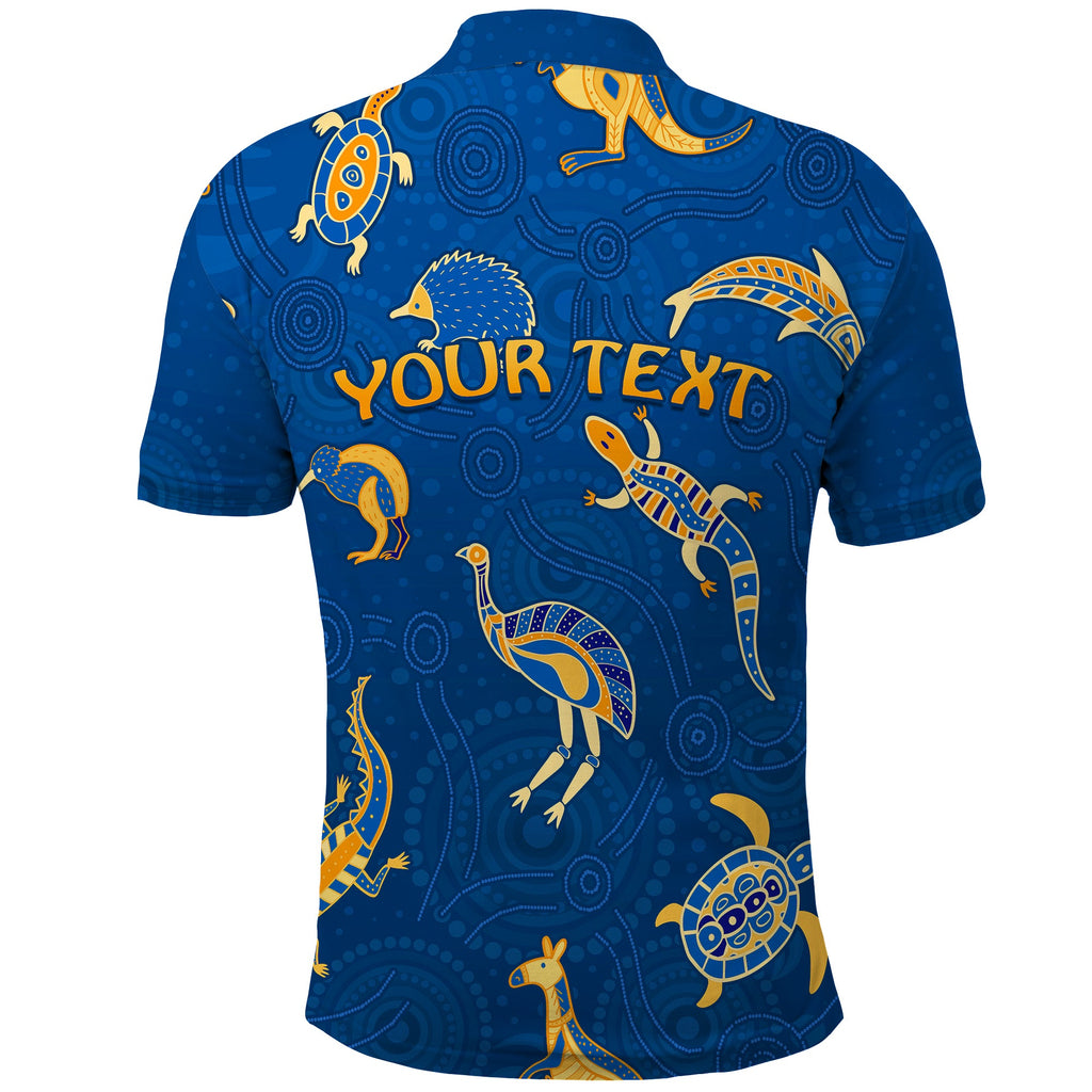 custom-personalised-aboriginal-art-polo-shirt-animals-australia-version-blue