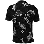 custom-personalised-aboriginal-art-polo-shirt-animals-australia-version-black