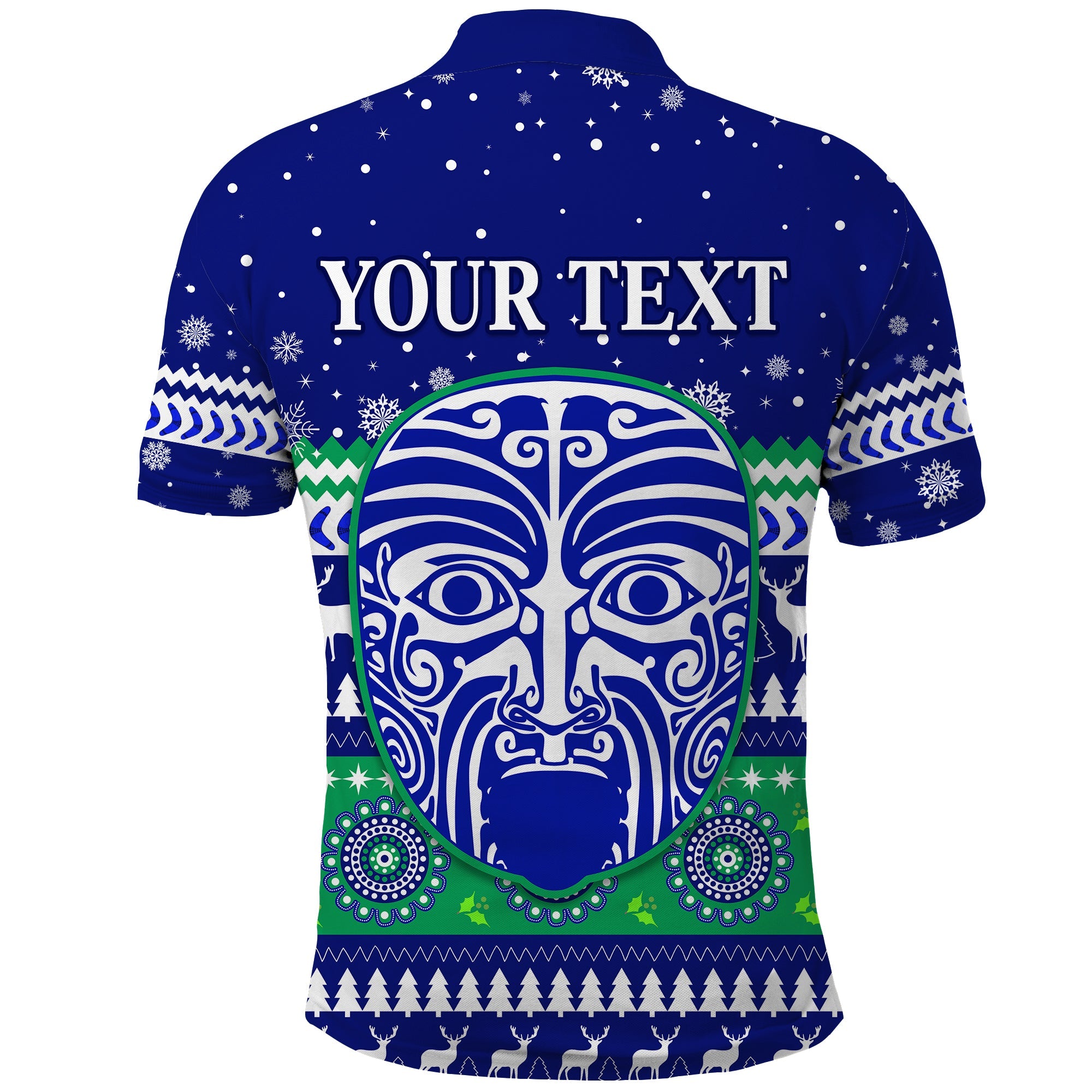 custom-personalised-warriors-polo-shirt-merry-christmas-new-zealand