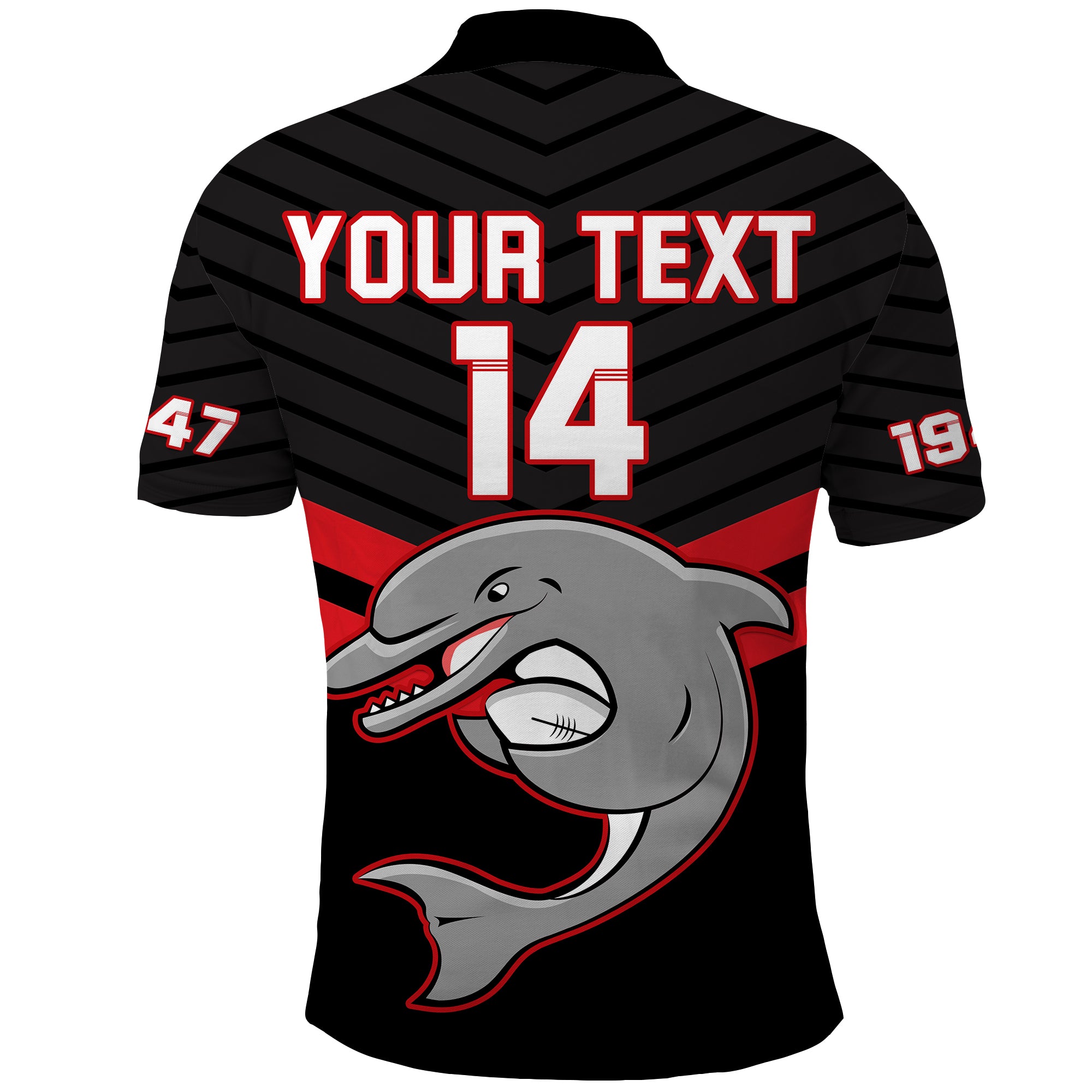 Custom Text And Number Dolphins Rugby Polo Shirt Sporty Style Ver.03 LT14