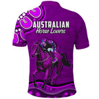 custom-personalised-launceston-cup-2022-polo-shirt-australia-aboriginal-purple-horse-lovers