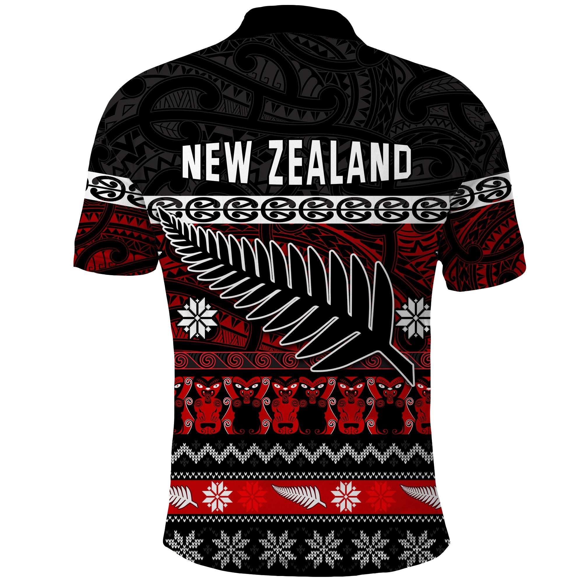 custom-personalised-new-zealand-silver-fern-christmas-polo-shirt-maori-meri-kirihimete