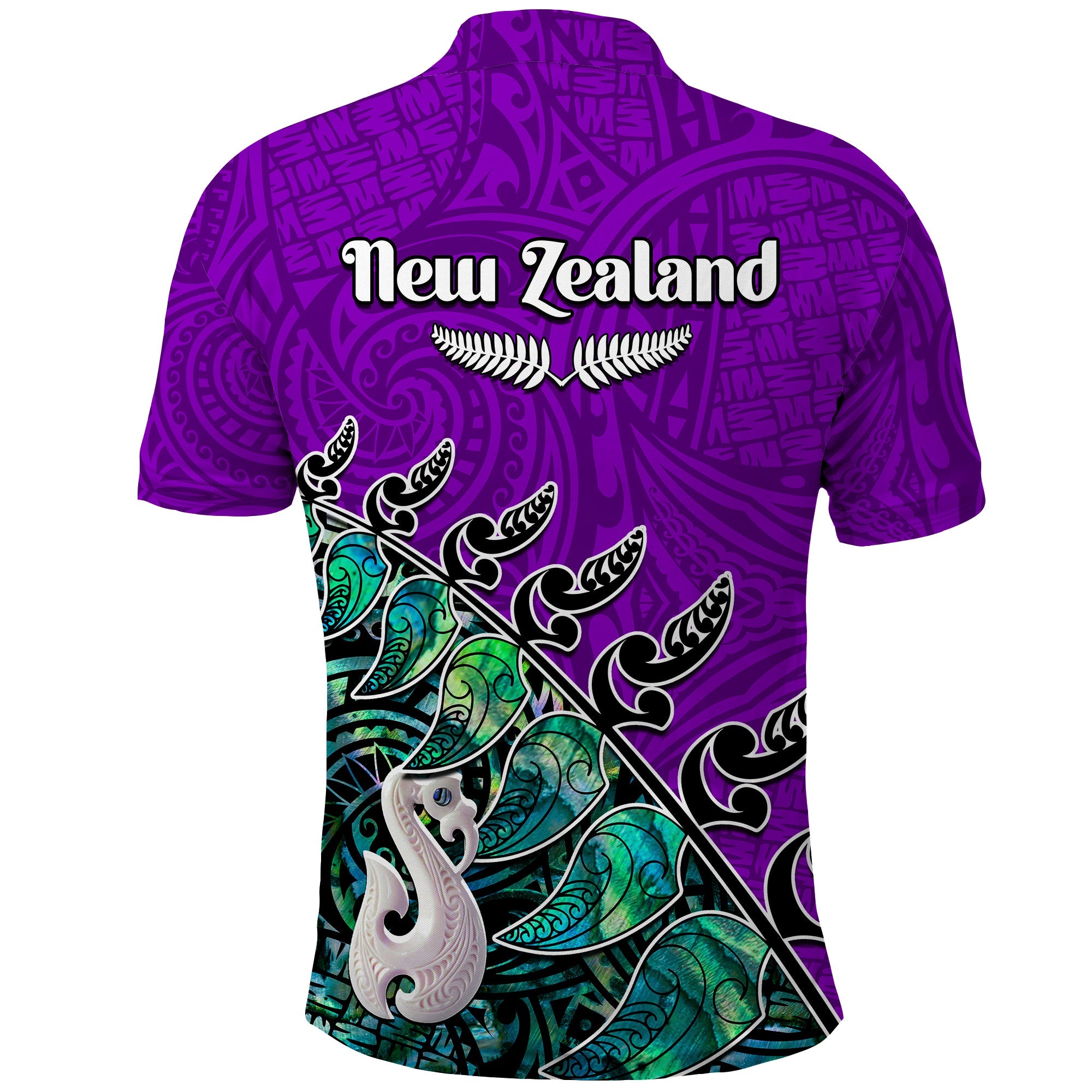 custom-personalised-new-zealand-maori-polo-shirt-fern-and-manaia-version-purple