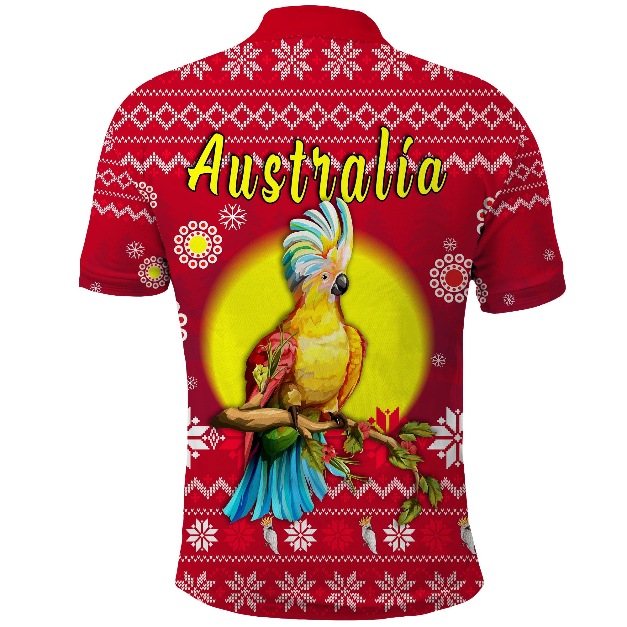 custom-personalised-australia-christmas-polo-shirt-be-loved-cockatoo