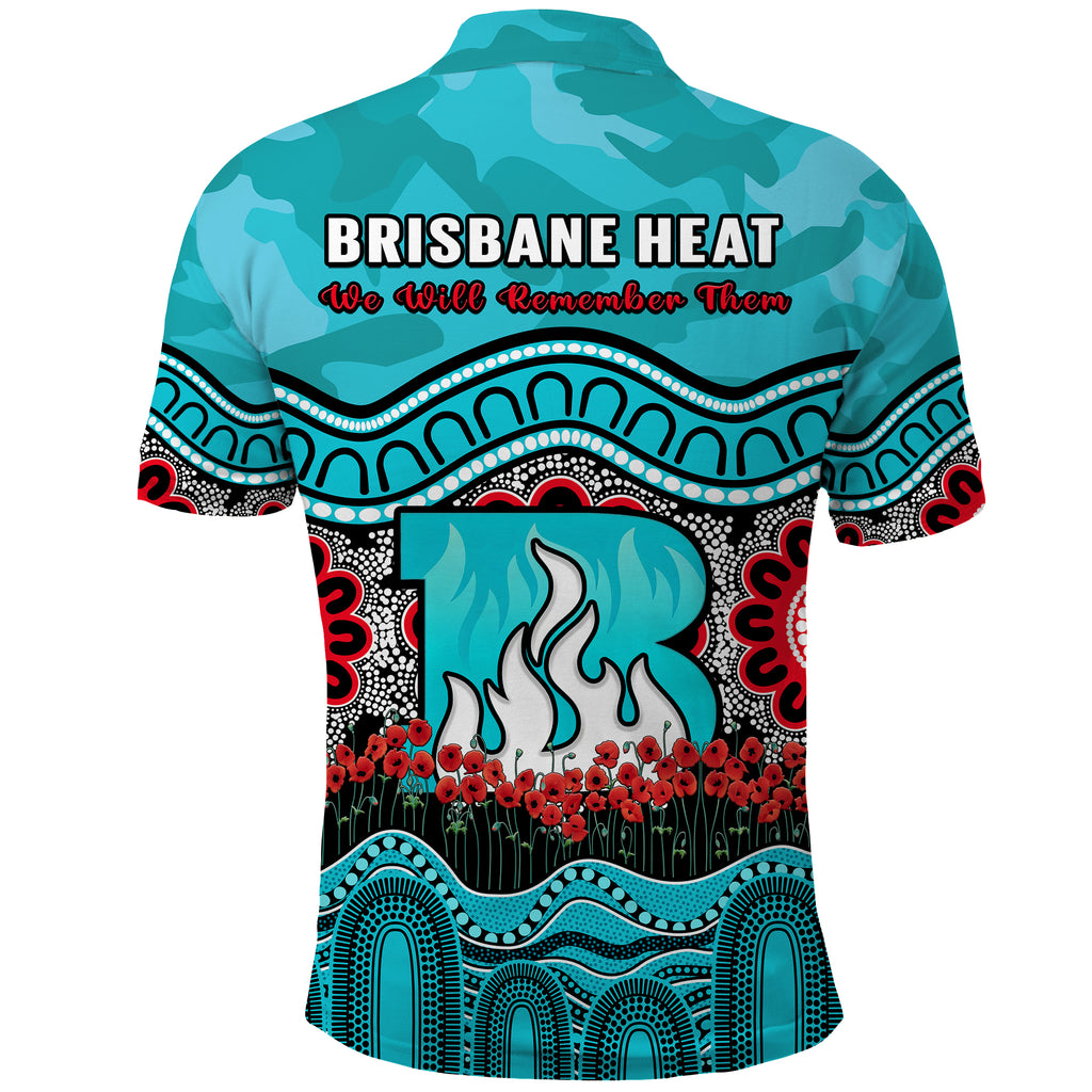 Brisbane Heat Cricket ANZAC Polo Shirt Poppy Aboriginal Camouflage LT14