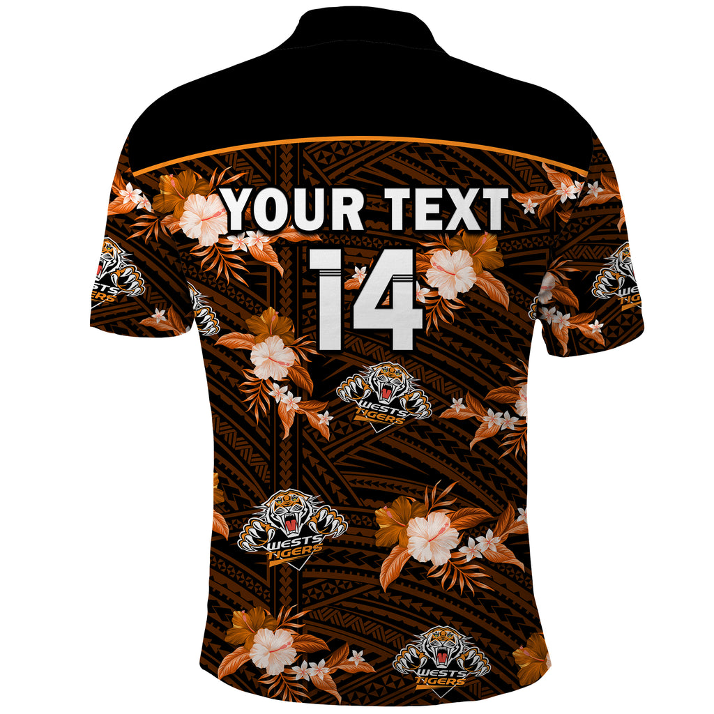 (Custom Text And Number) Wests Tigers Rugby Polo Shirt Polynesian Tribal Mix Tropical Hawaiian Style LT14