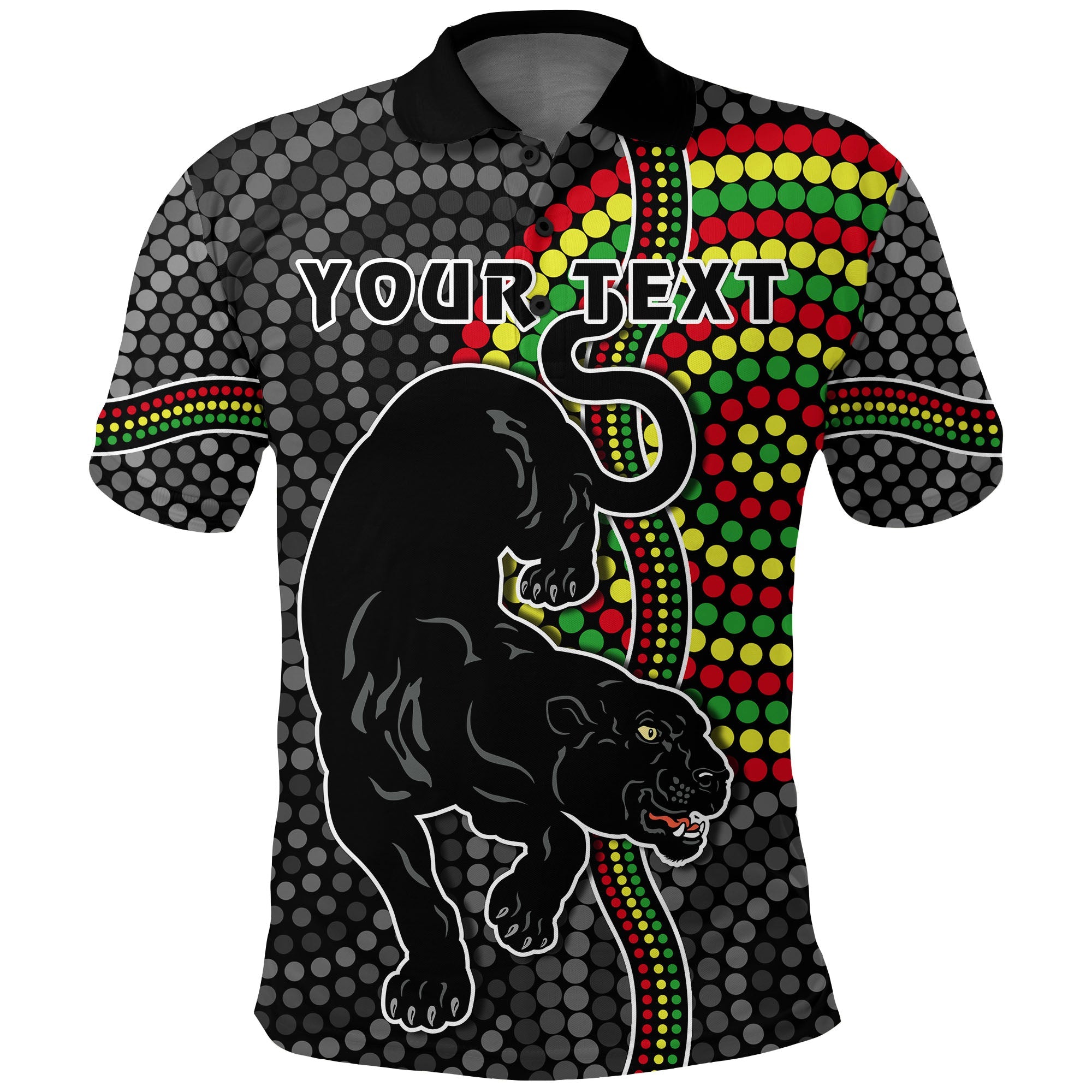 custom-personalised-panthers-polo-shirt-simple-wild-indigenous
