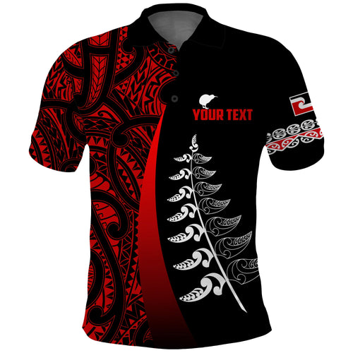 custom-personalised-waitangi-day-polo-shirt-maori-mix-fern-style-red