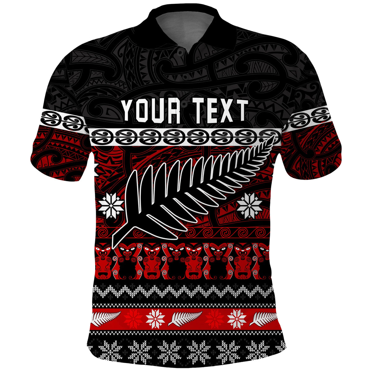 custom-personalised-new-zealand-silver-fern-christmas-polo-shirt-maori-meri-kirihimete