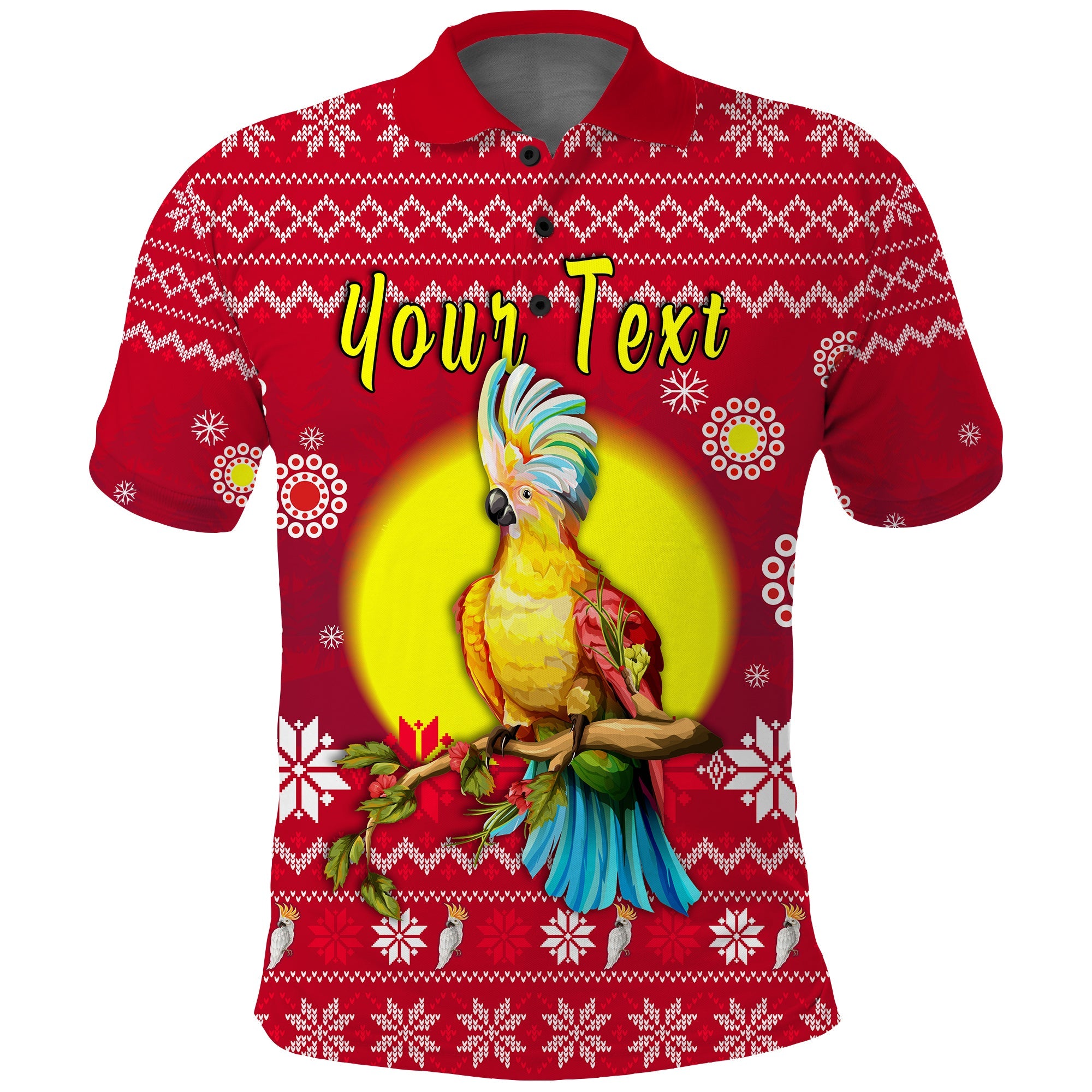 custom-personalised-australia-christmas-polo-shirt-be-loved-cockatoo