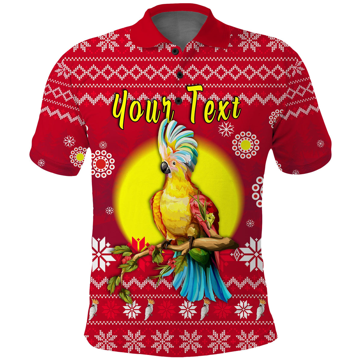 custom-personalised-australia-christmas-polo-shirt-be-loved-cockatoo