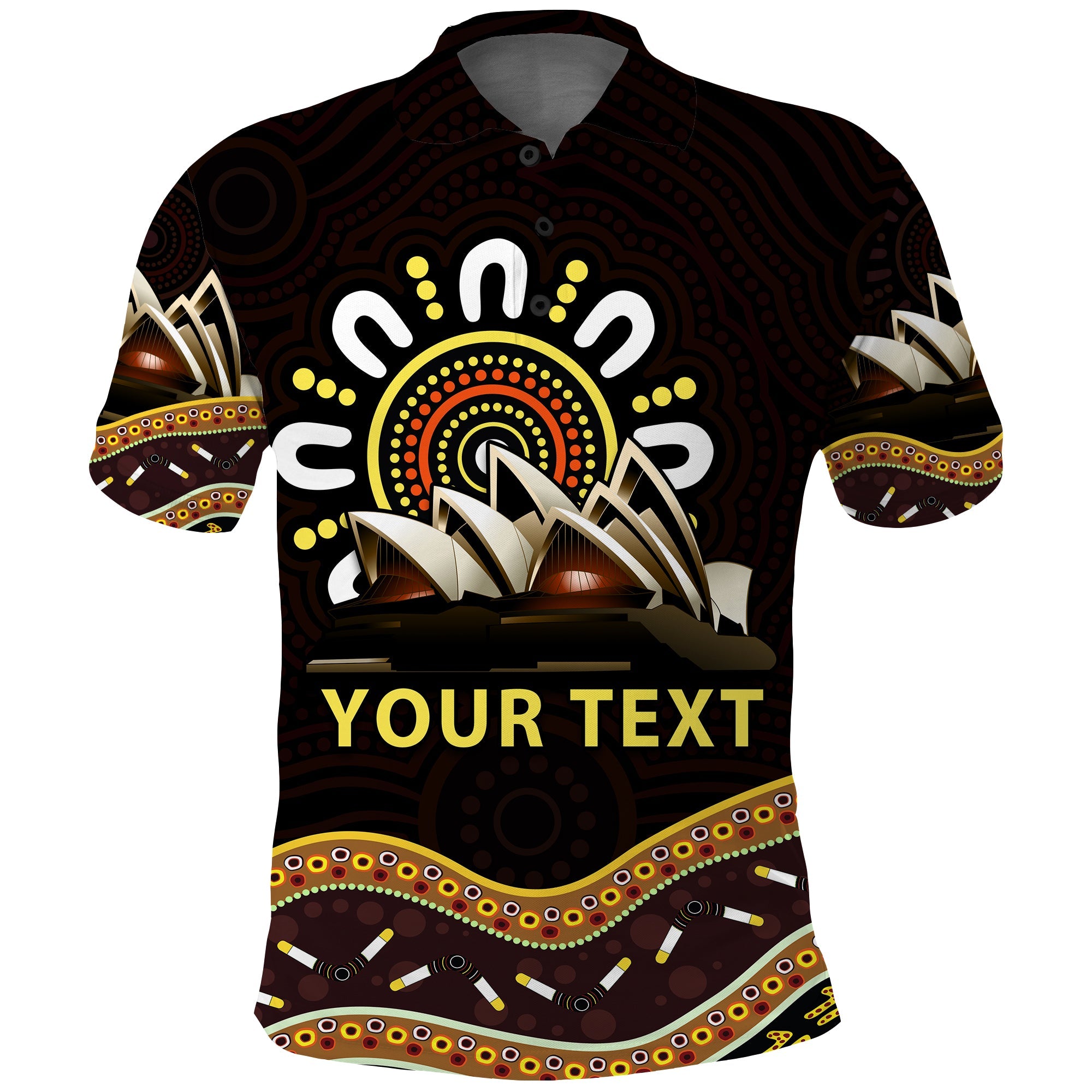 custom-personalised-sydney-australia-polo-shirt-aboriginal-art-sydney-opera-house