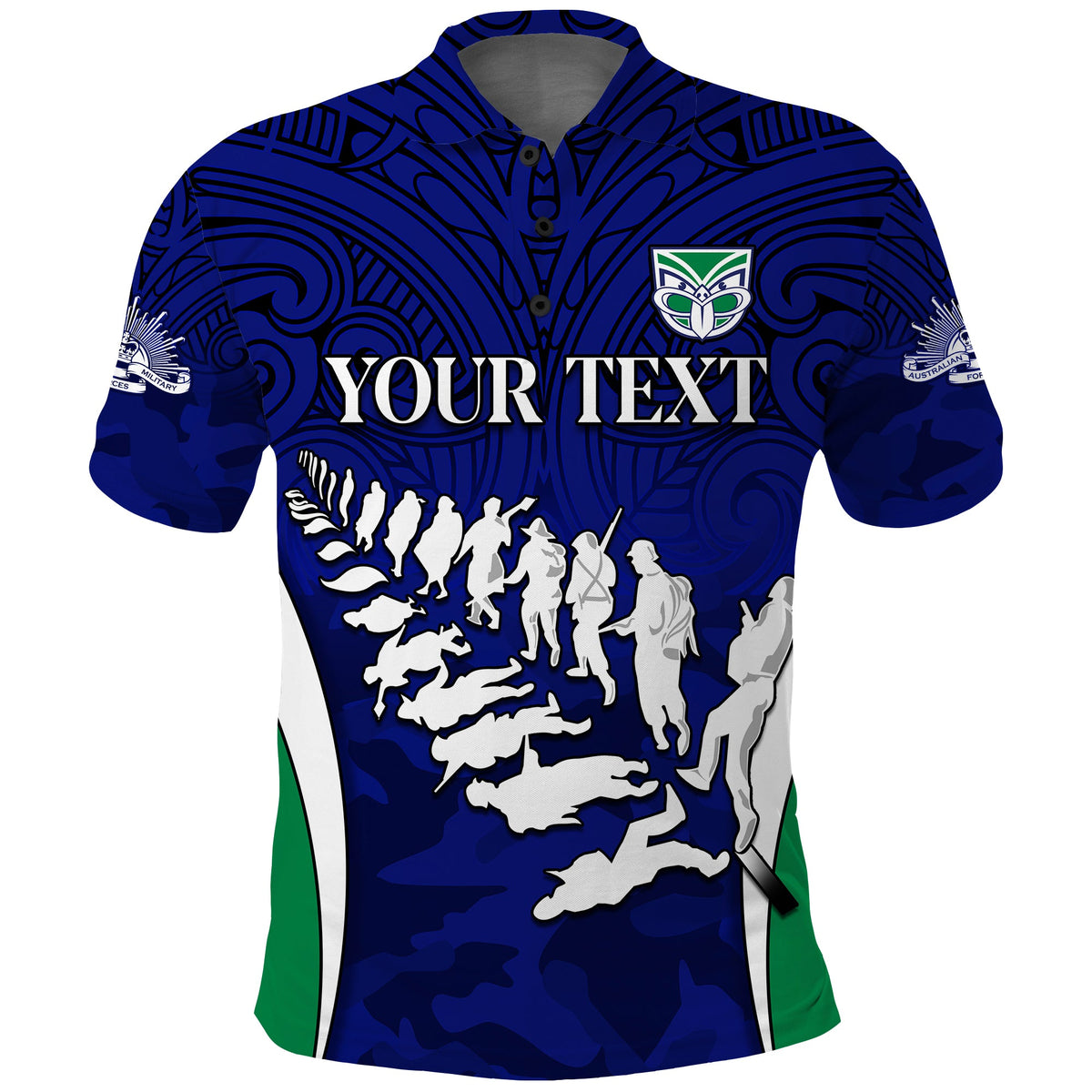 custom-personalised-warriors-anzac-2022-polo-shirt-maori-pattern-always-remember-them