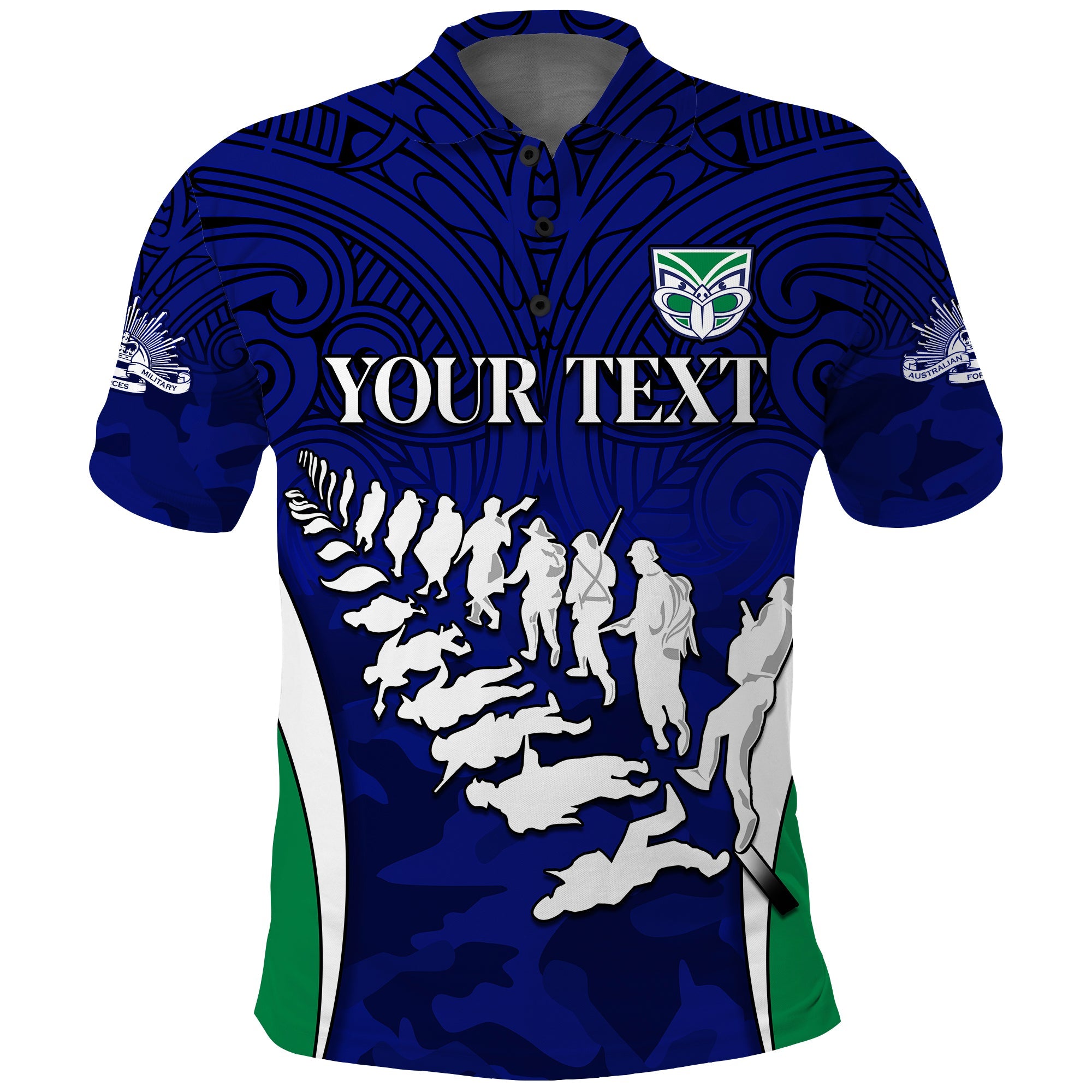 custom-personalised-warriors-anzac-2022-polo-shirt-maori-pattern-always-remember-them