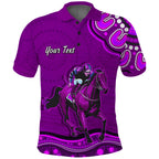 custom-personalised-launceston-cup-2022-polo-shirt-australia-aboriginal-purple-horse-lovers
