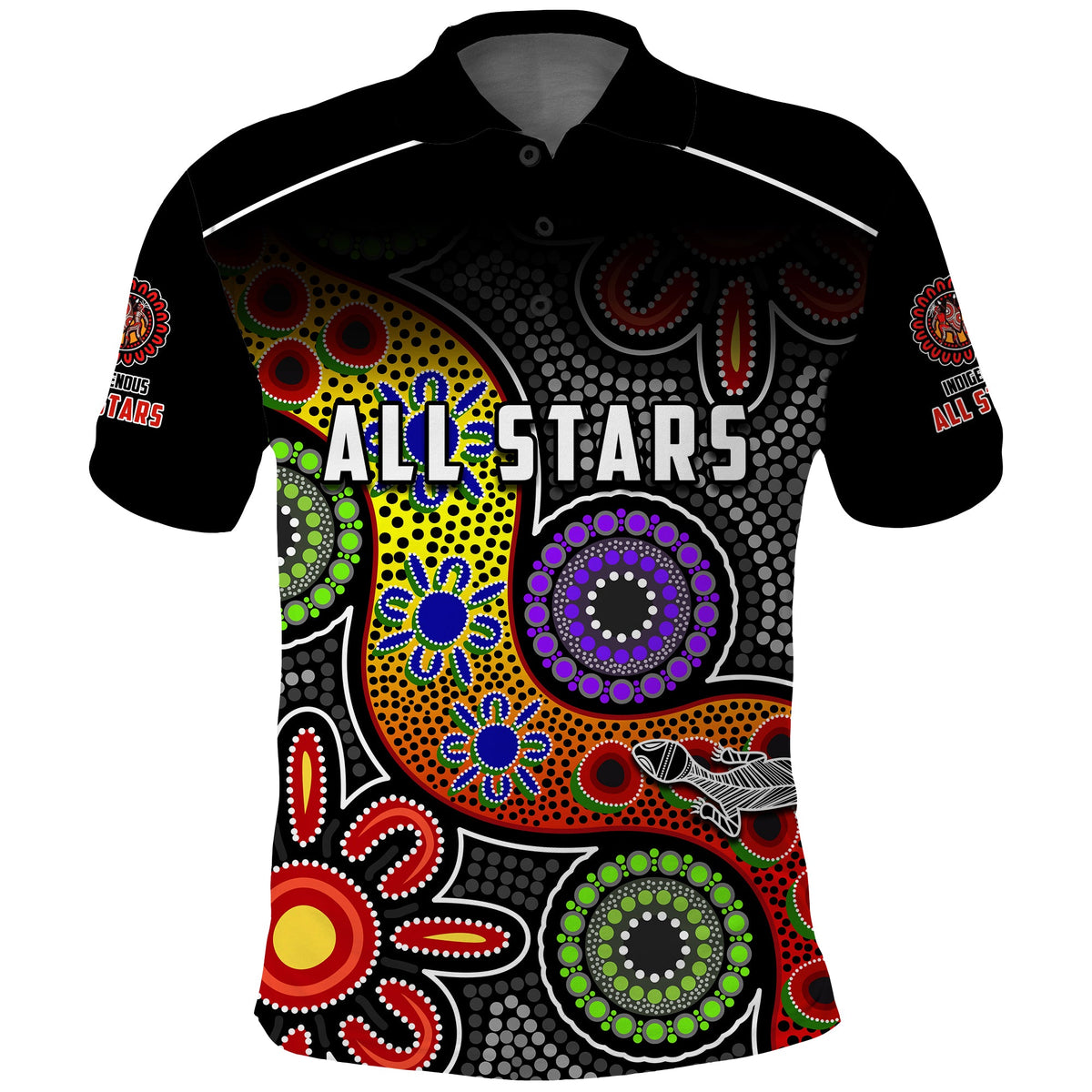 custom-text-and-number-all-stars-christmas-polo-shirt-indigenous-dreamtime