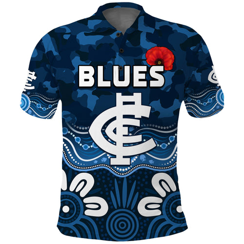 custom-text-and-number-blues-anzac-2022-polo-shirt-carlton-football-aboriginal-poppy