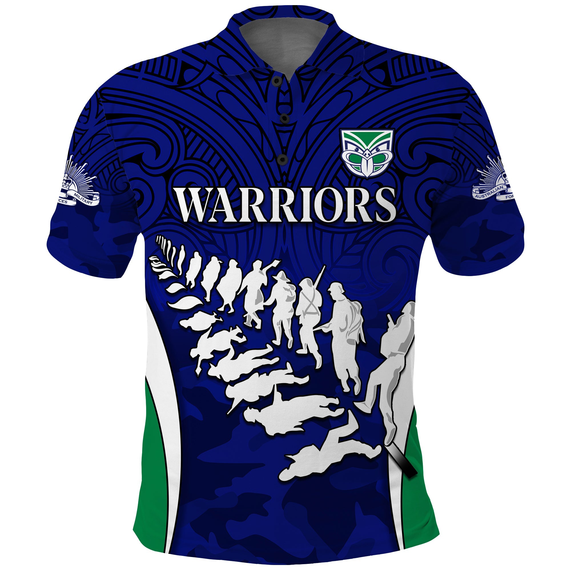 warriors-anzac-2022-polo-shirt-maori-pattern-always-remember-them