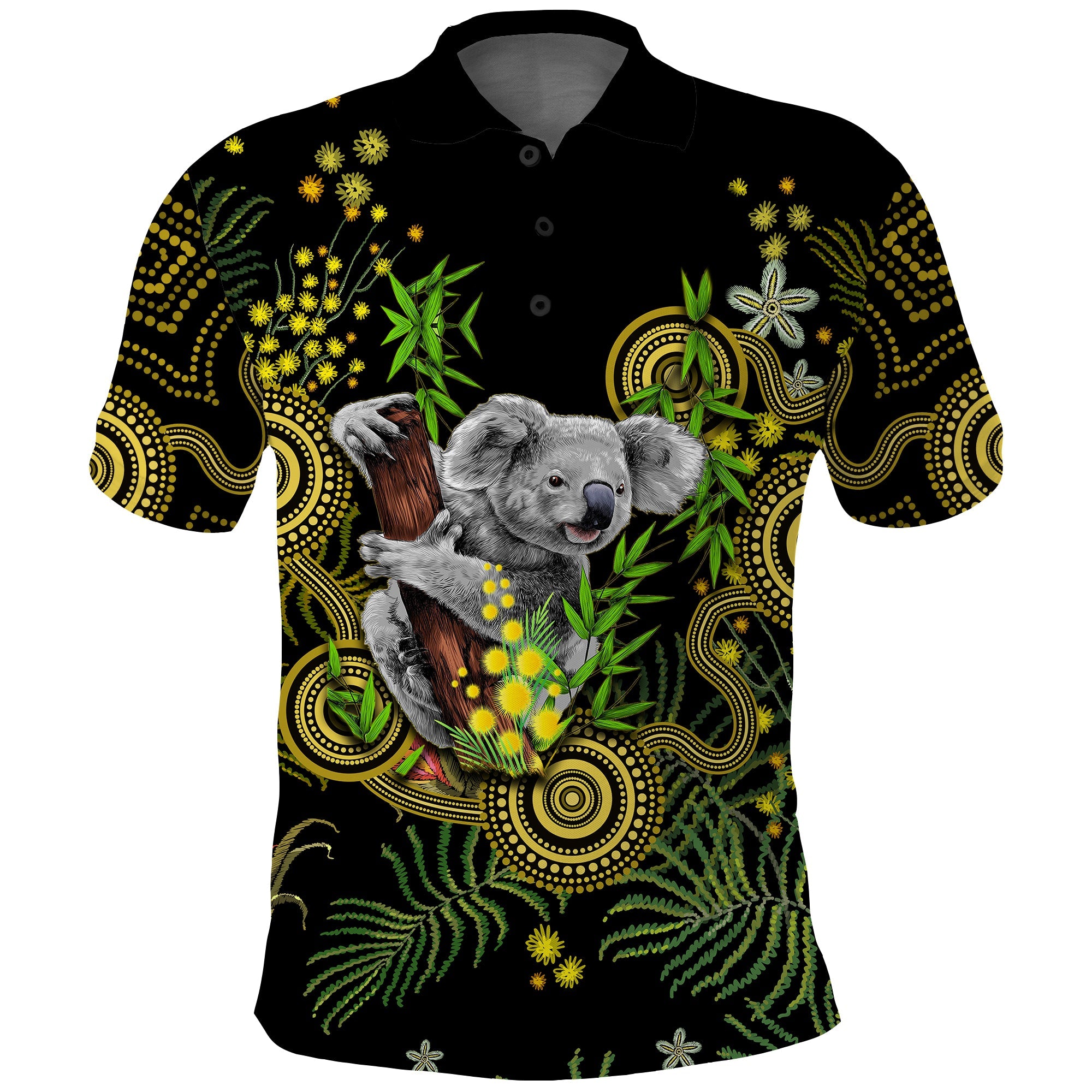 golden-wattle-polo-shirt-australia-acacia-pycnantha-mix-aboriginal