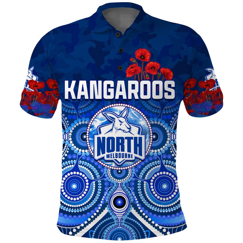 kangaroos-anzac-2022-polo-shirt-north-melbourne-football-aboriginal-poppy-flowers