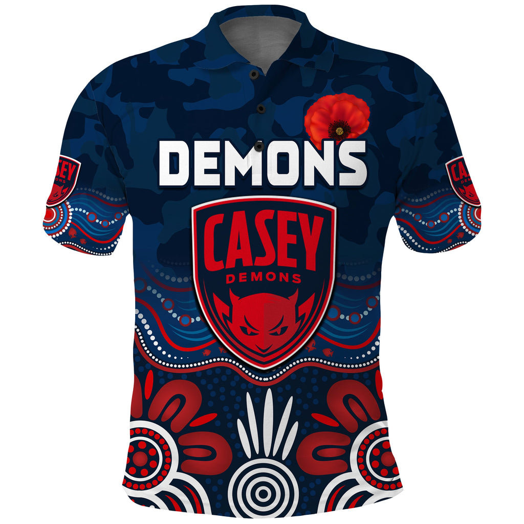 custom-text-and-number-demons-anzac-2022-polo-shirt-casey-football-aboriginal-poppy