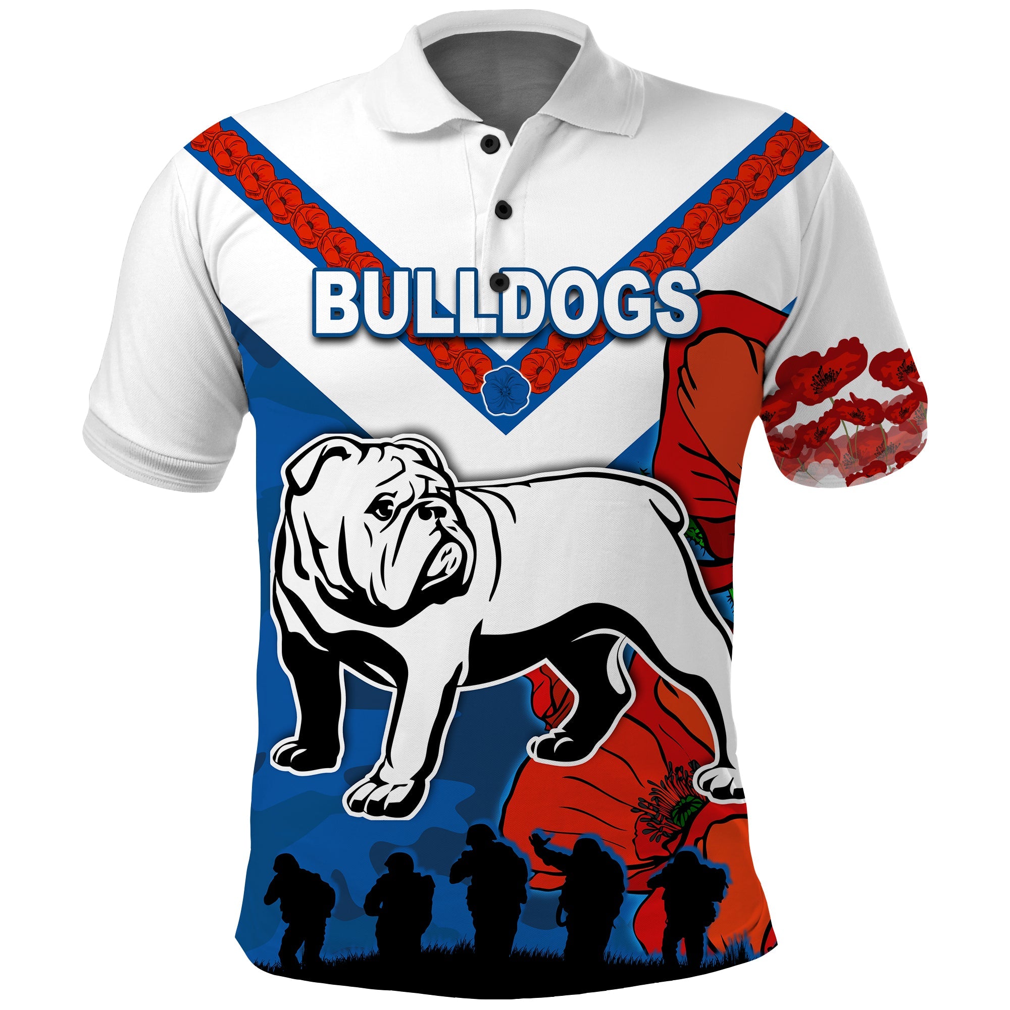 custom-personalised-bulldogs-anzac-day-polo-shirt-poppy-lest-we-forget