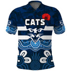 Cats Anzac 2022 Polo Shirt Geelong Football Aboriginal Poppy LT13