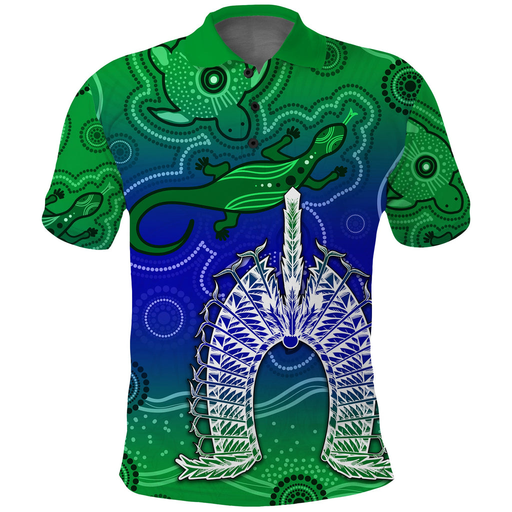 custom-personalised-torres-strait-islands-polo-shirt-aboriginal-art-lizard-symbol-peace