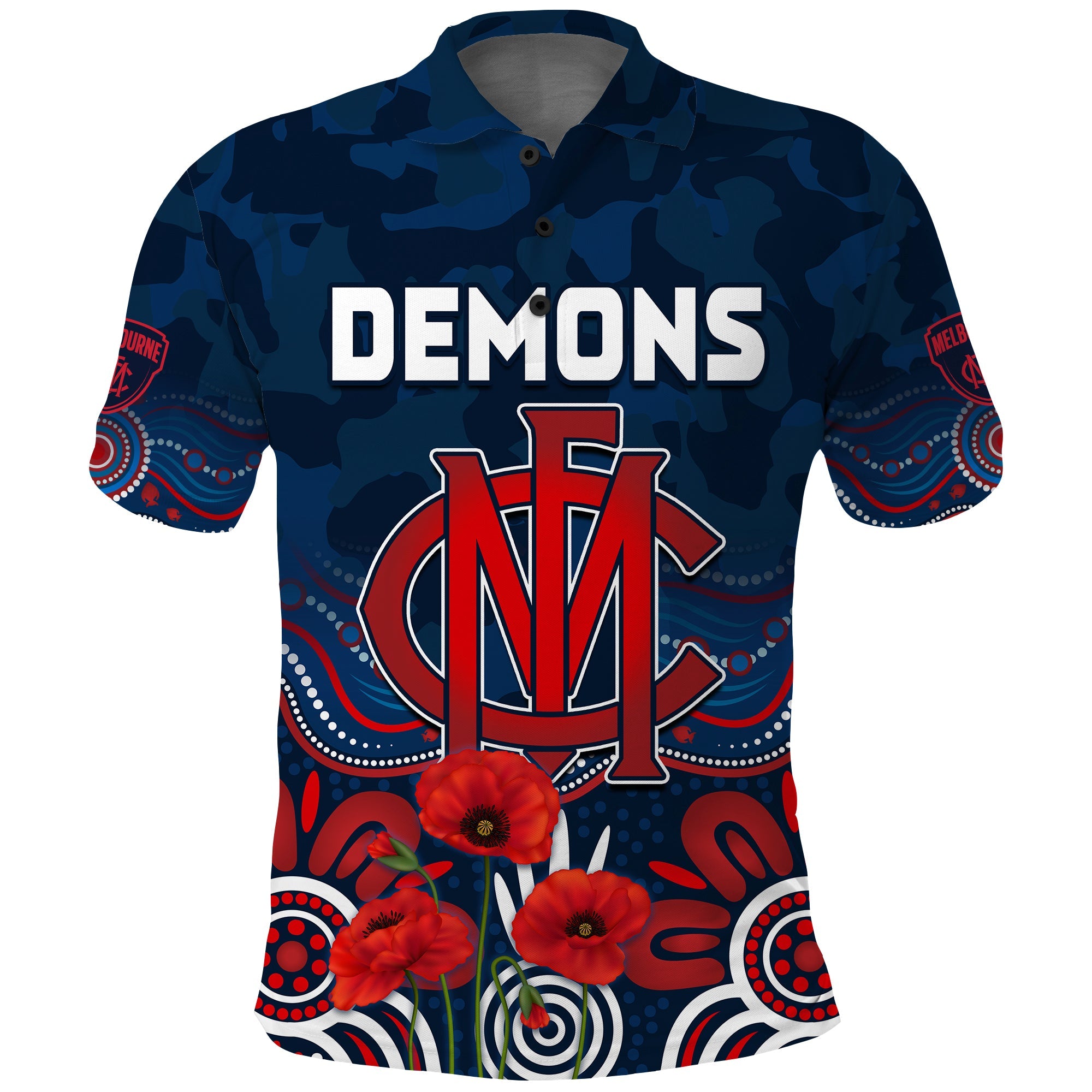 demons-anzac-2022-polo-shirt-melbourne-football-aboriginal-poppy