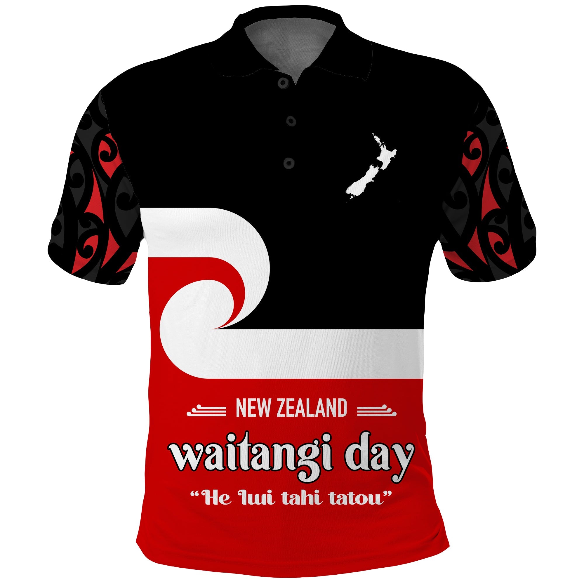 custom-personalised-waitangi-day-polo-shirt-maori-fern-and-tino-rangatiratanga-flag