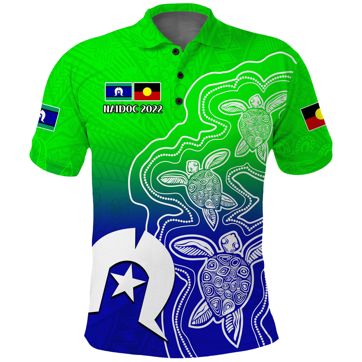 naidoc-week-2022-polo-shirt-torres-strait-islanders-with-aboriginal-turtles