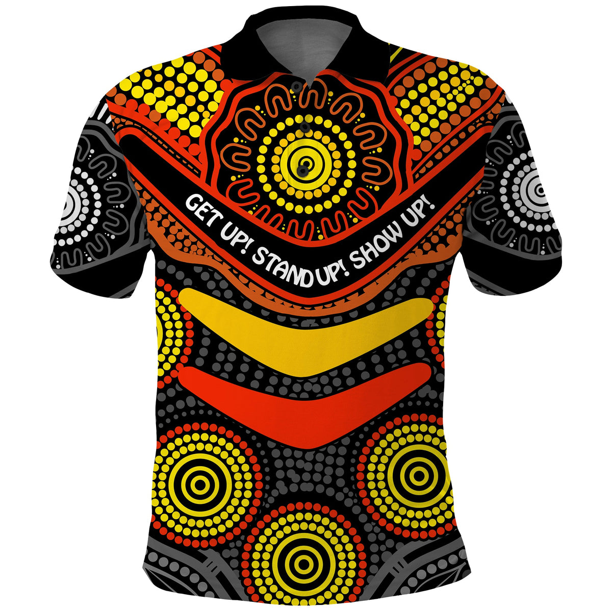 custom-personalised-naidoc-week-2022-polo-shirt-aboriginal-get-up-stand-up-show-up