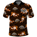 (Custom Text And Number) Wests Tigers Rugby Polo Shirt Polynesian Tribal Mix Tropical Hawaiian Style LT14