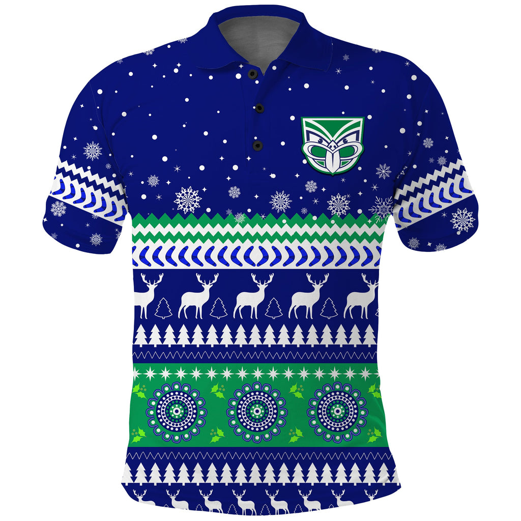custom-personalised-warriors-polo-shirt-merry-christmas-new-zealand