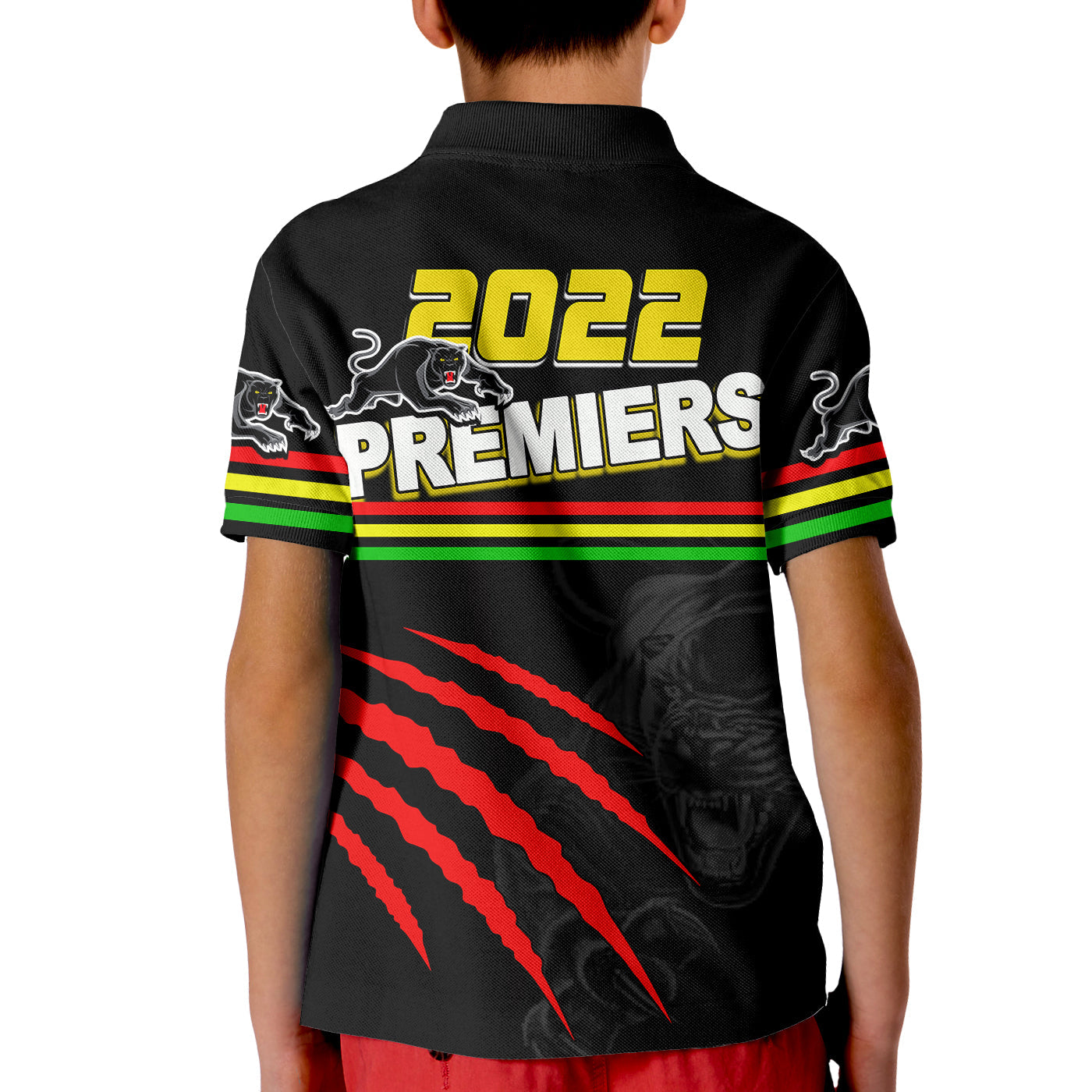 Panthers Rugby Polo Shirt KID Premiers 2022 Black Vibe LT6