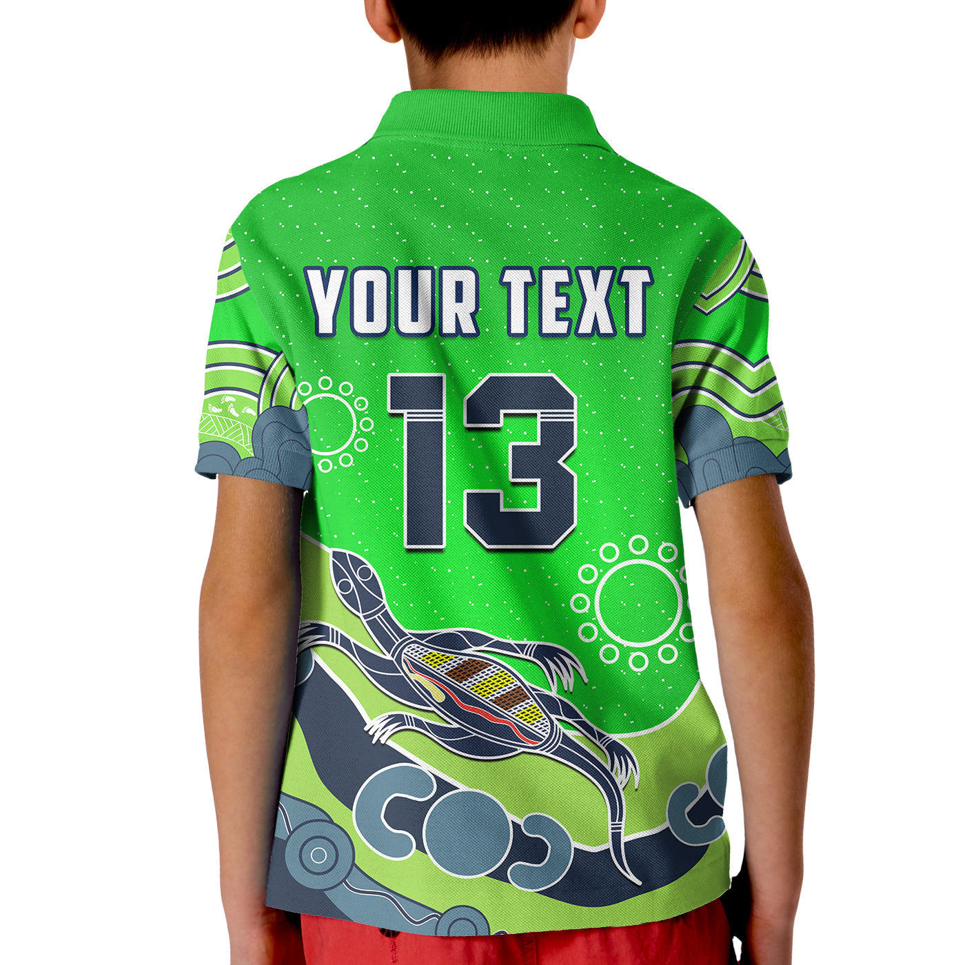custom-personalised-raiders-indigenous-polo-shirt-kid-canberra-the-milk-custom-text-and-number